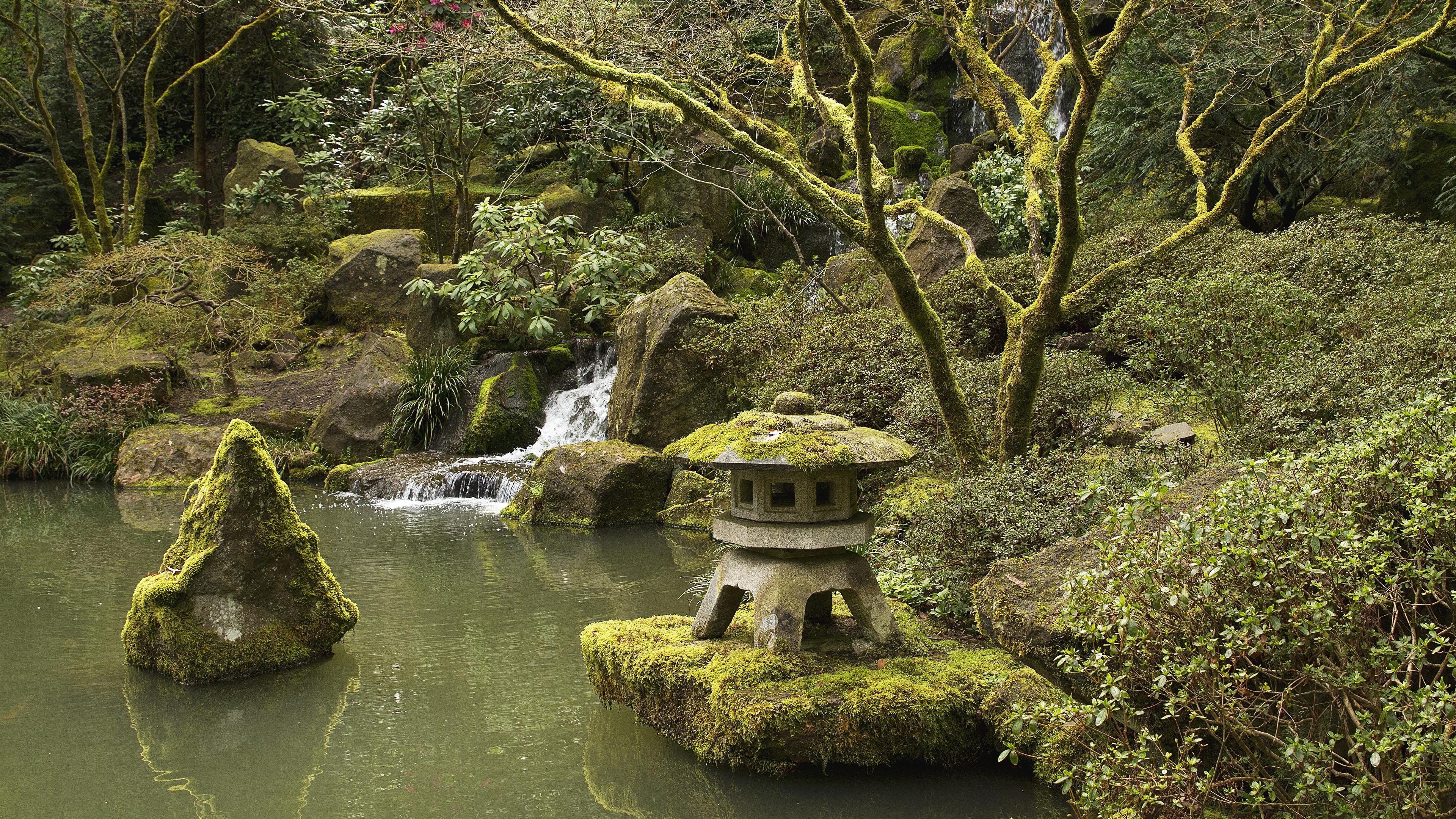 Wallpaper USA Portland Japanese Gardens Oregon Nature 3840x2160