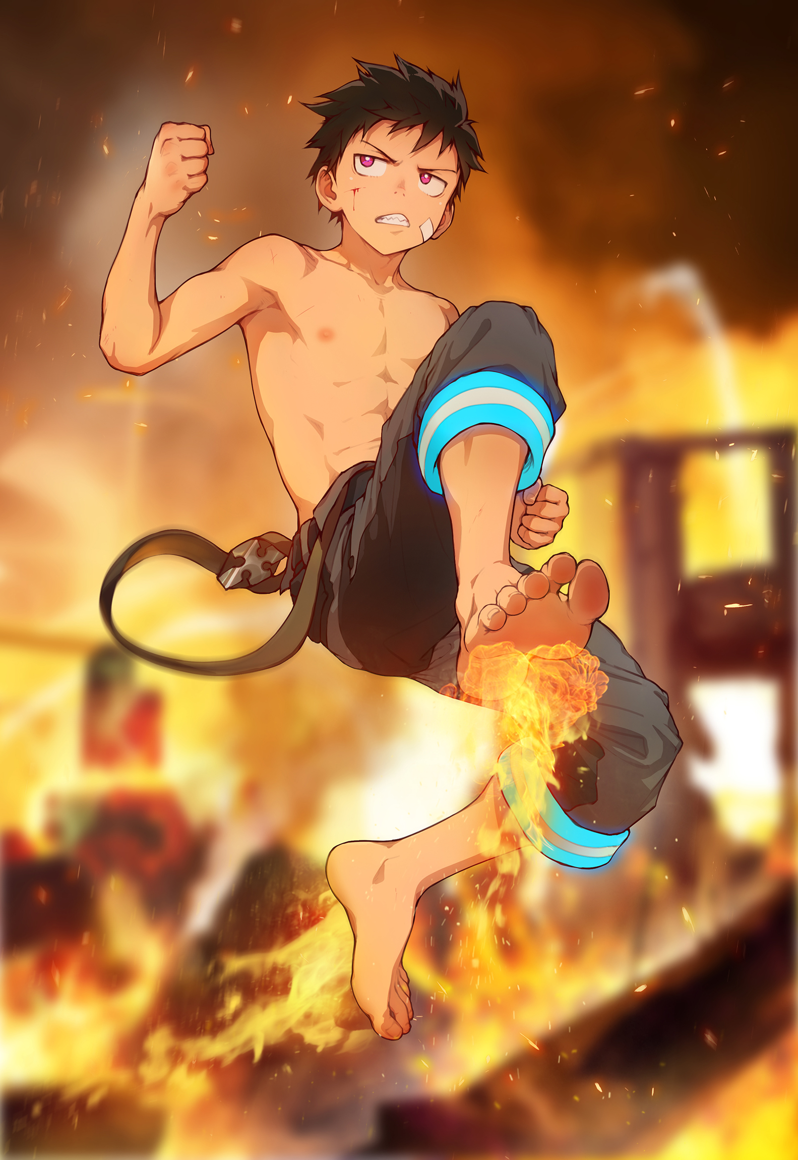Shinra Kusakabe Fire Force Anime Art HD 4K Wallpaper #8.473