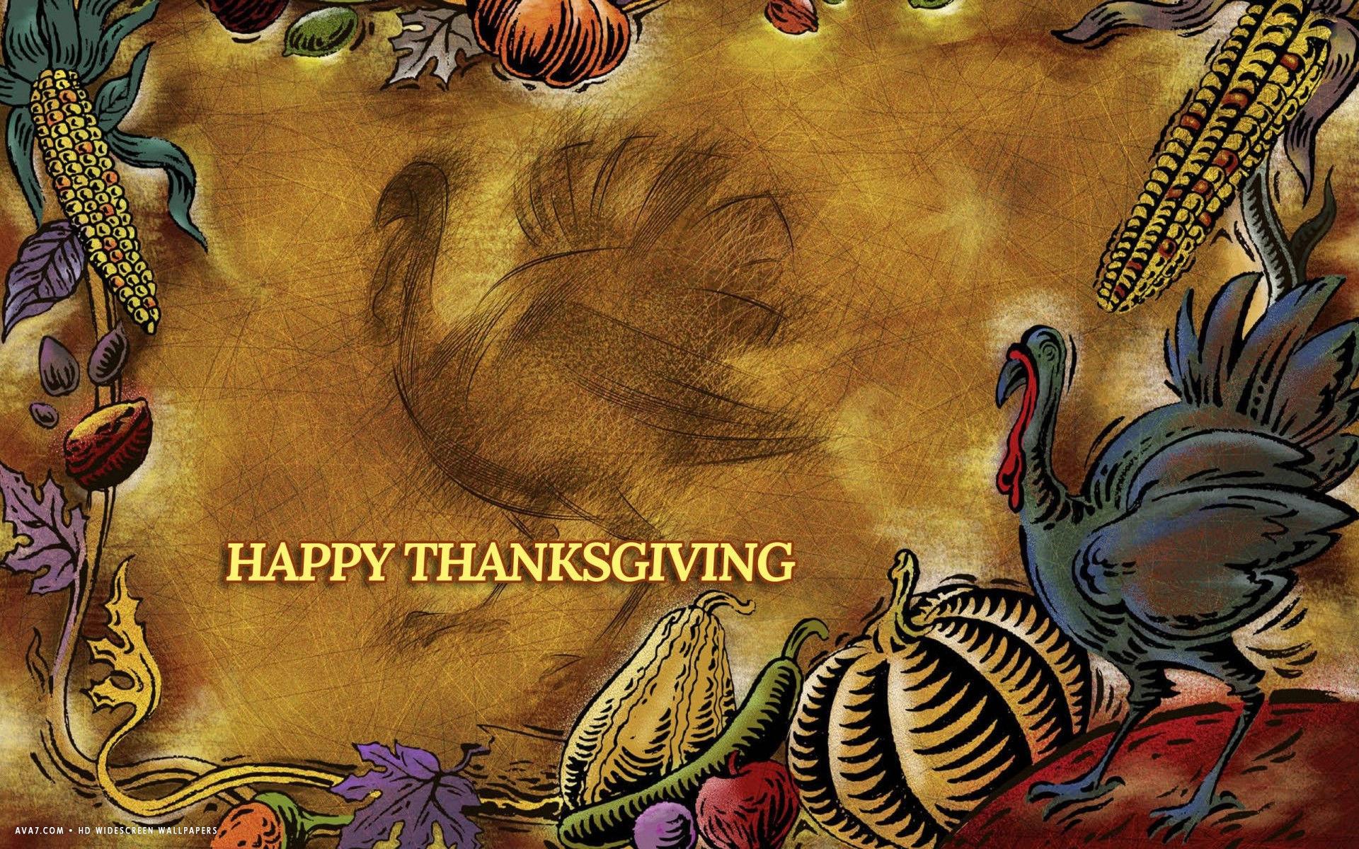happy thanksgiving turkey pumpkin abstract art holiday HD