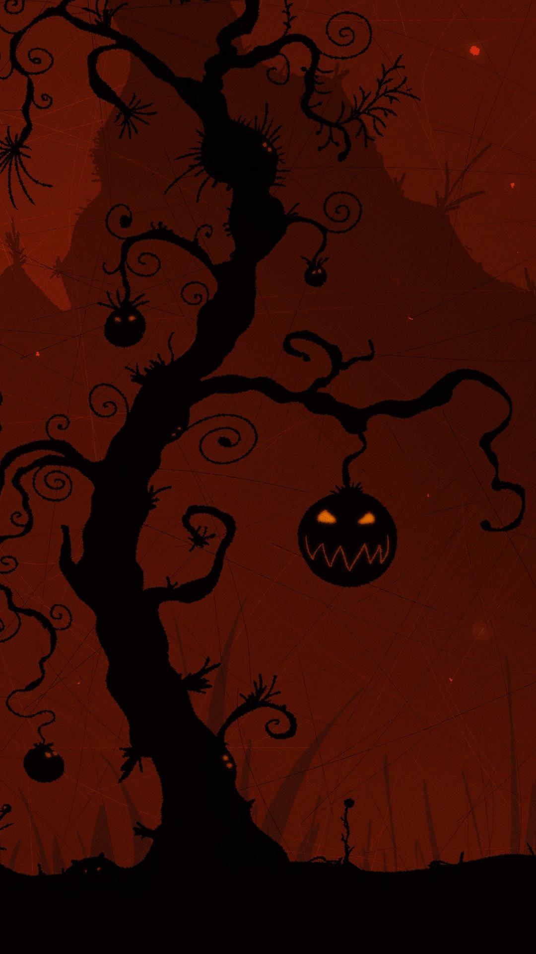 Halloween tree. wallpaper.sc SmartPhone