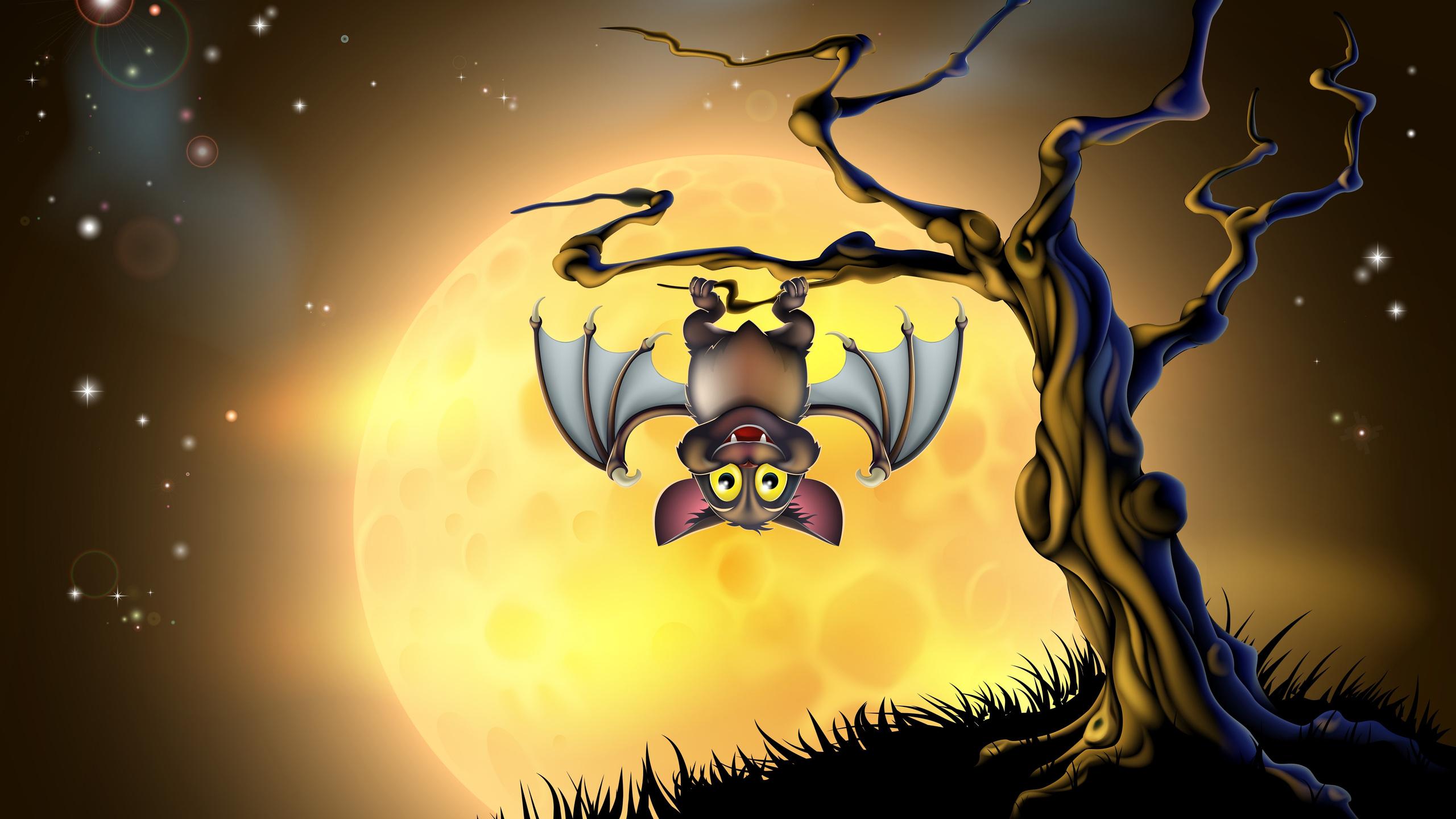 bat, full moon, bats, halloween, creepy, halloween
