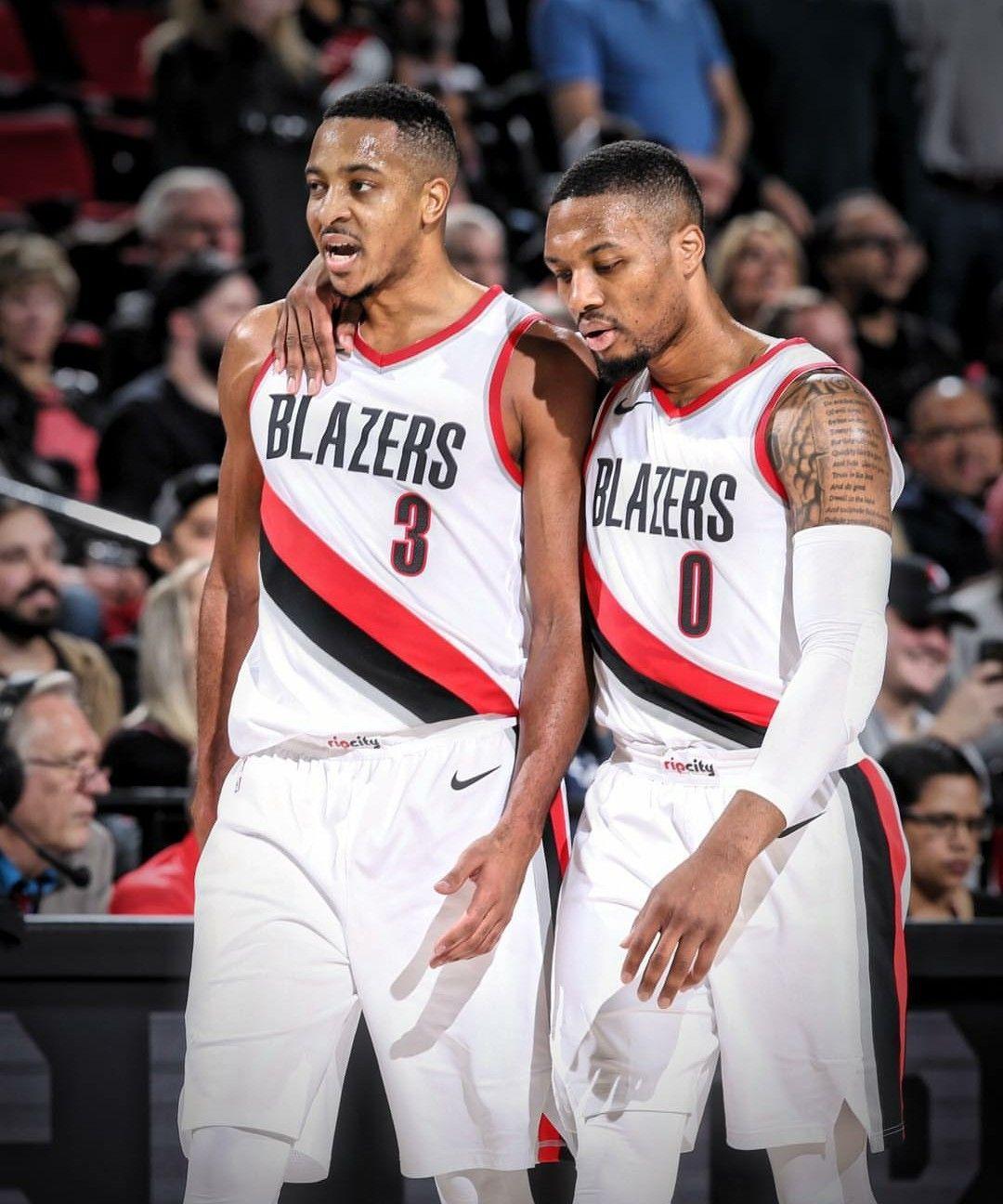 CJ McCollum and Damian Lillard Portland Trailblazers. Trial blazer, Portland trailblazers, Damian lillard