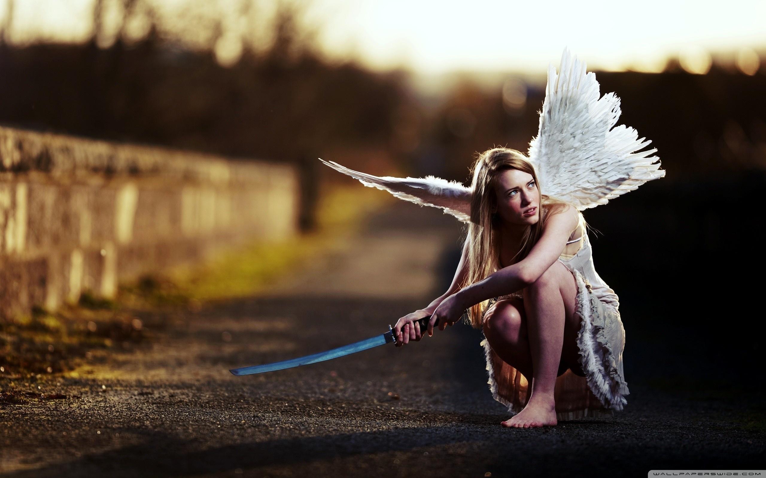 Angel With Sword ❤ 4K HD Desktop Wallpaper for 4K Ultra HD