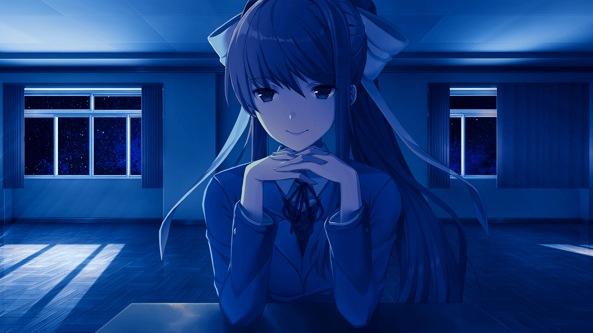 Tried to make a night version of the Just Monika Wallpapers.