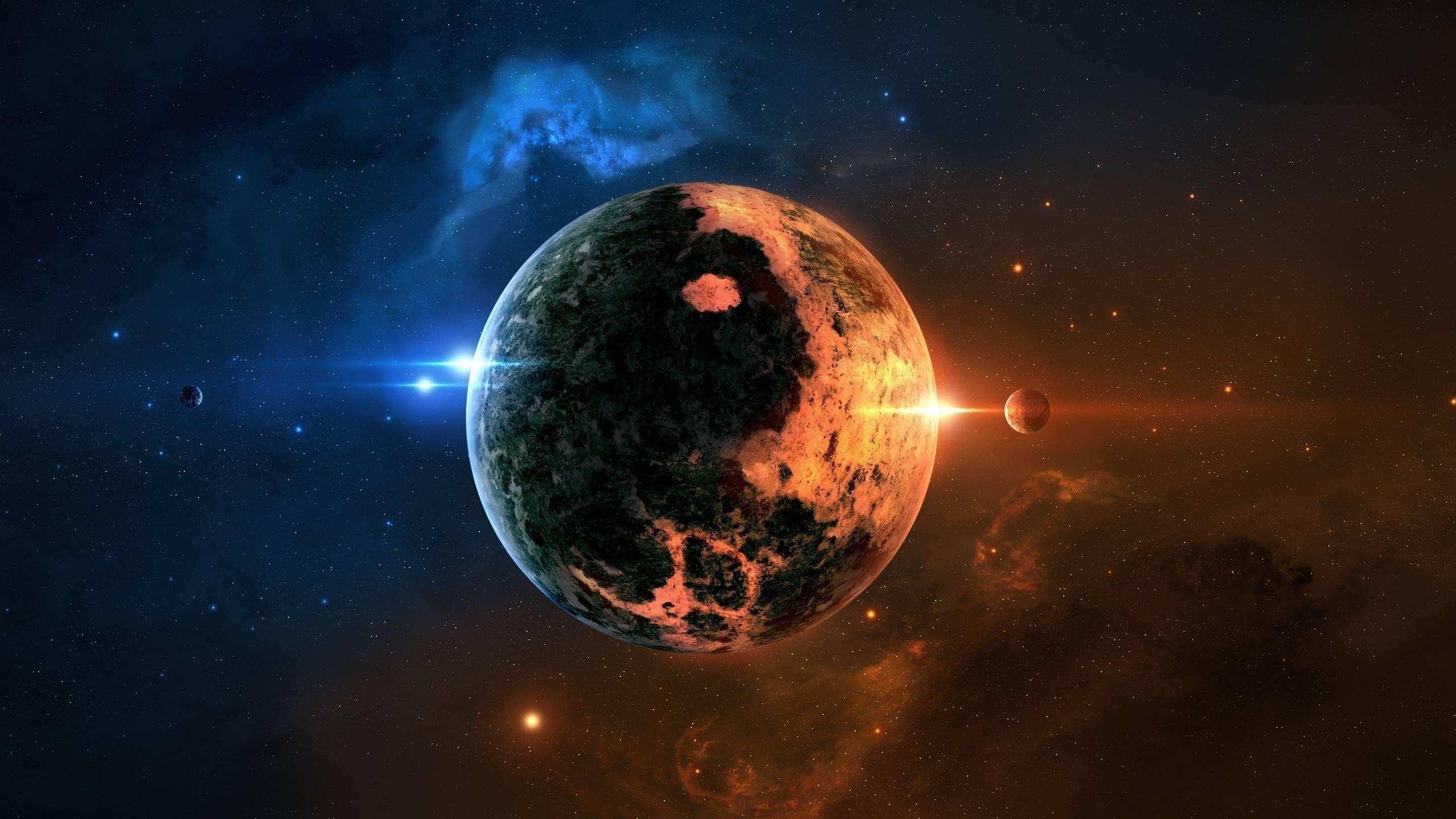 space art planet space yin and yang wallpaper
