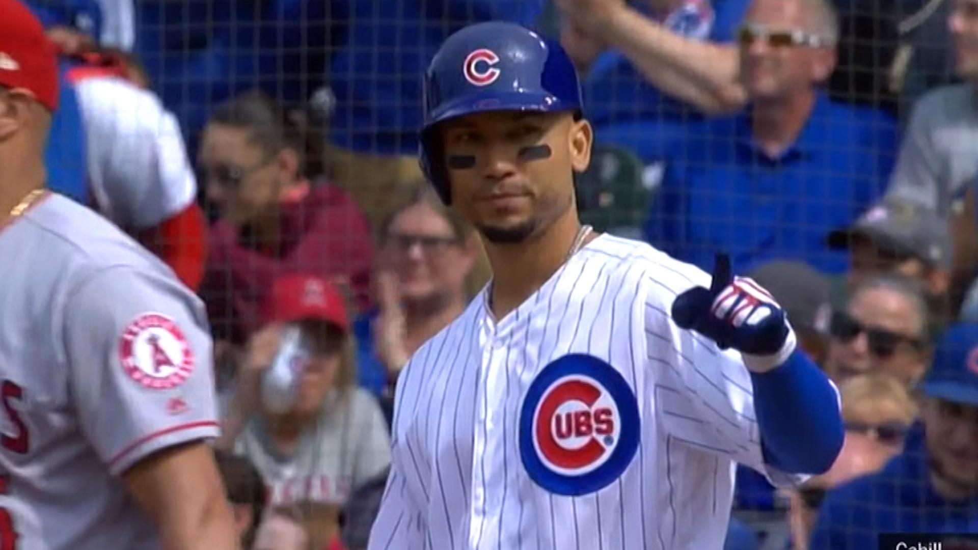 Carlos González secures his first hit as a Chicago Cub. NBC
