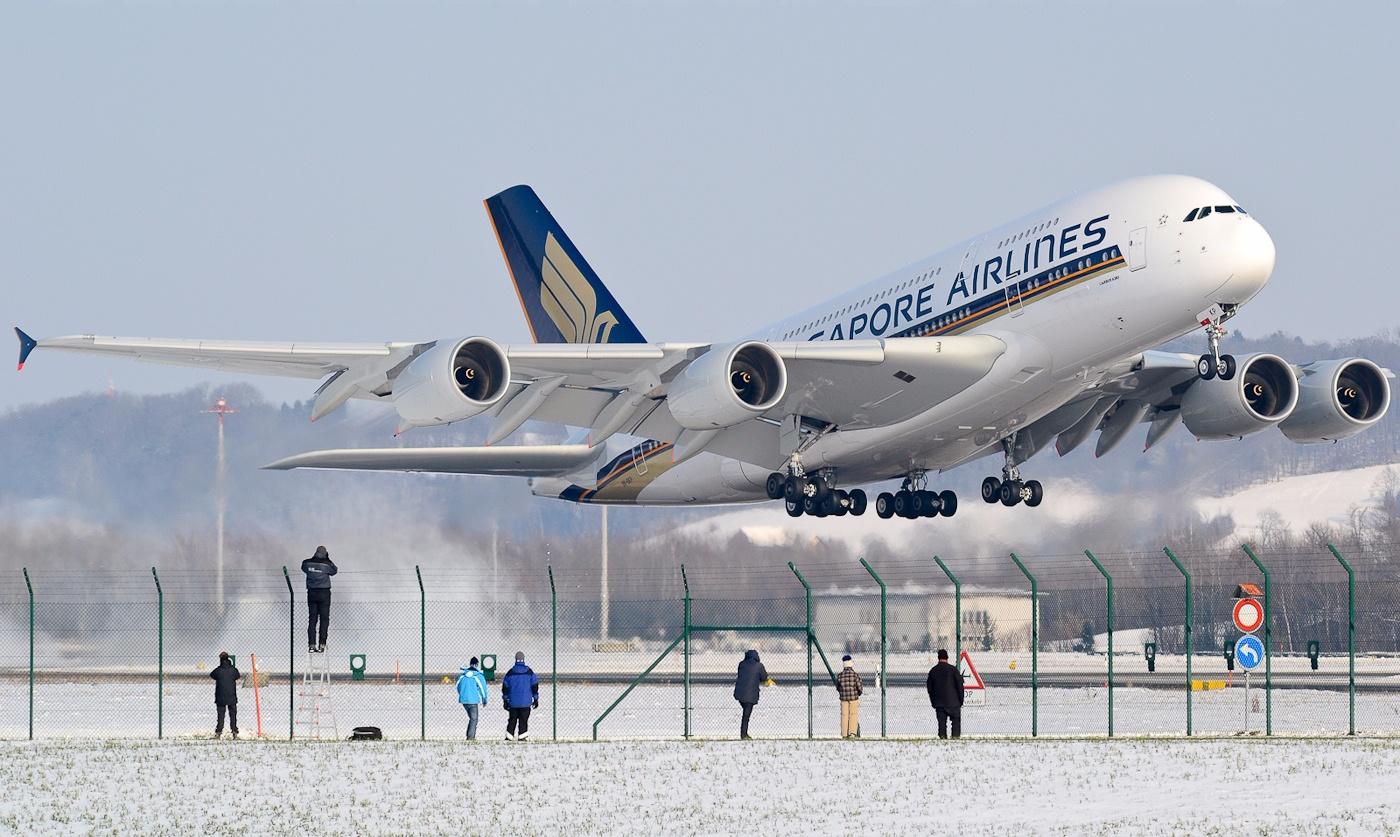 A380 800 Of Singapore Airlines Takeoff At Kloten Aircraft