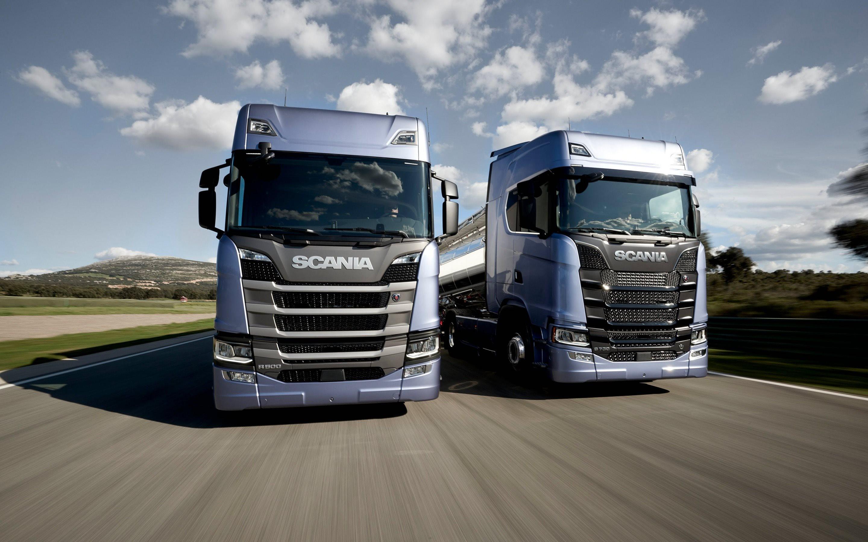 Download wallpaper Scania R Scania S road, trucks