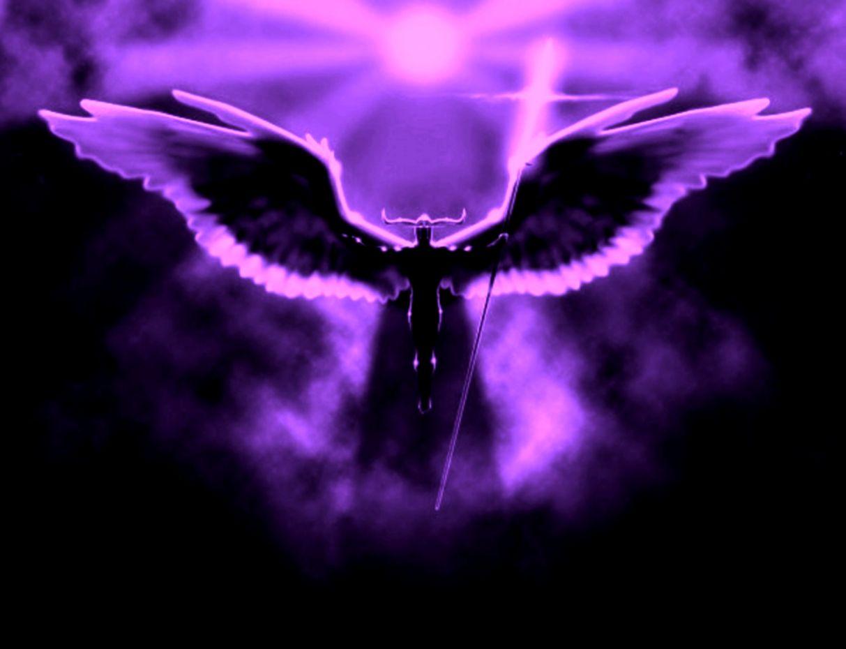 Fantasy Art Angels Purple Wallpaper