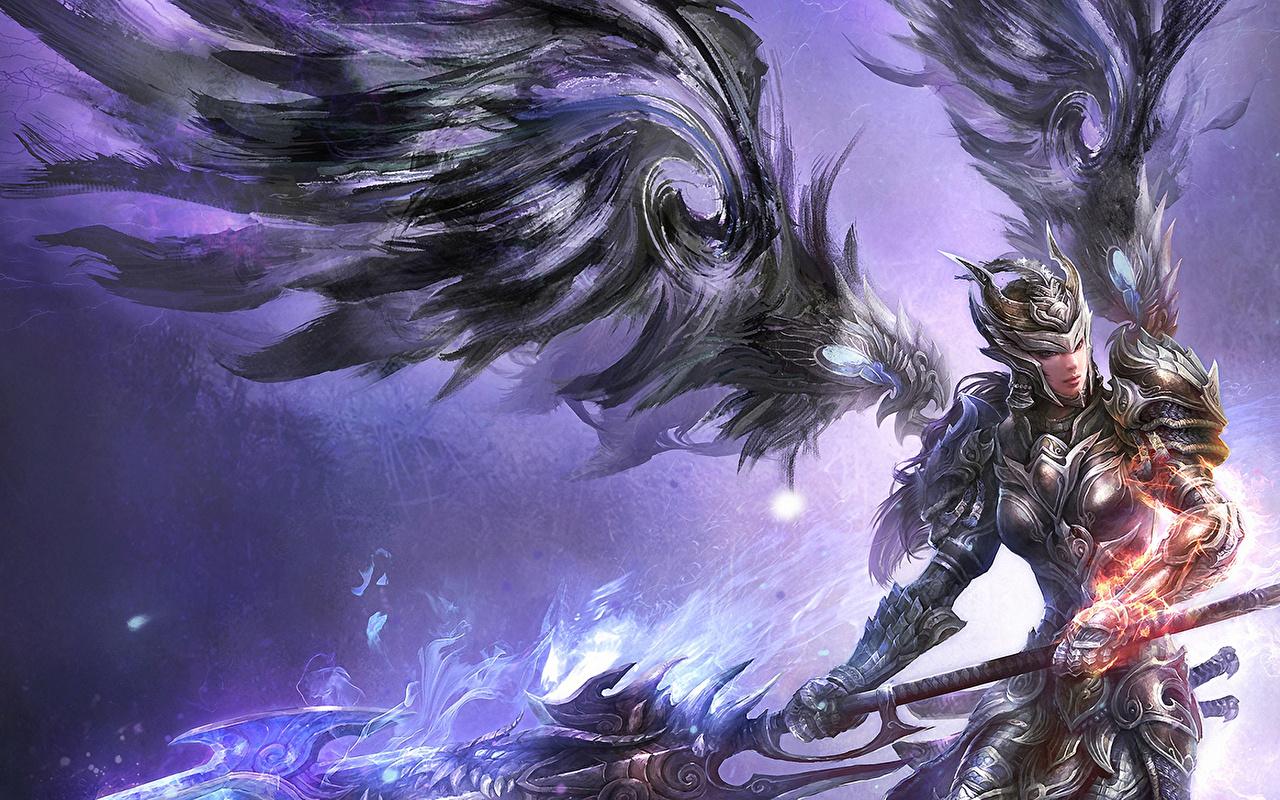 Desktop Wallpaper armour Wings Fantasy Angels