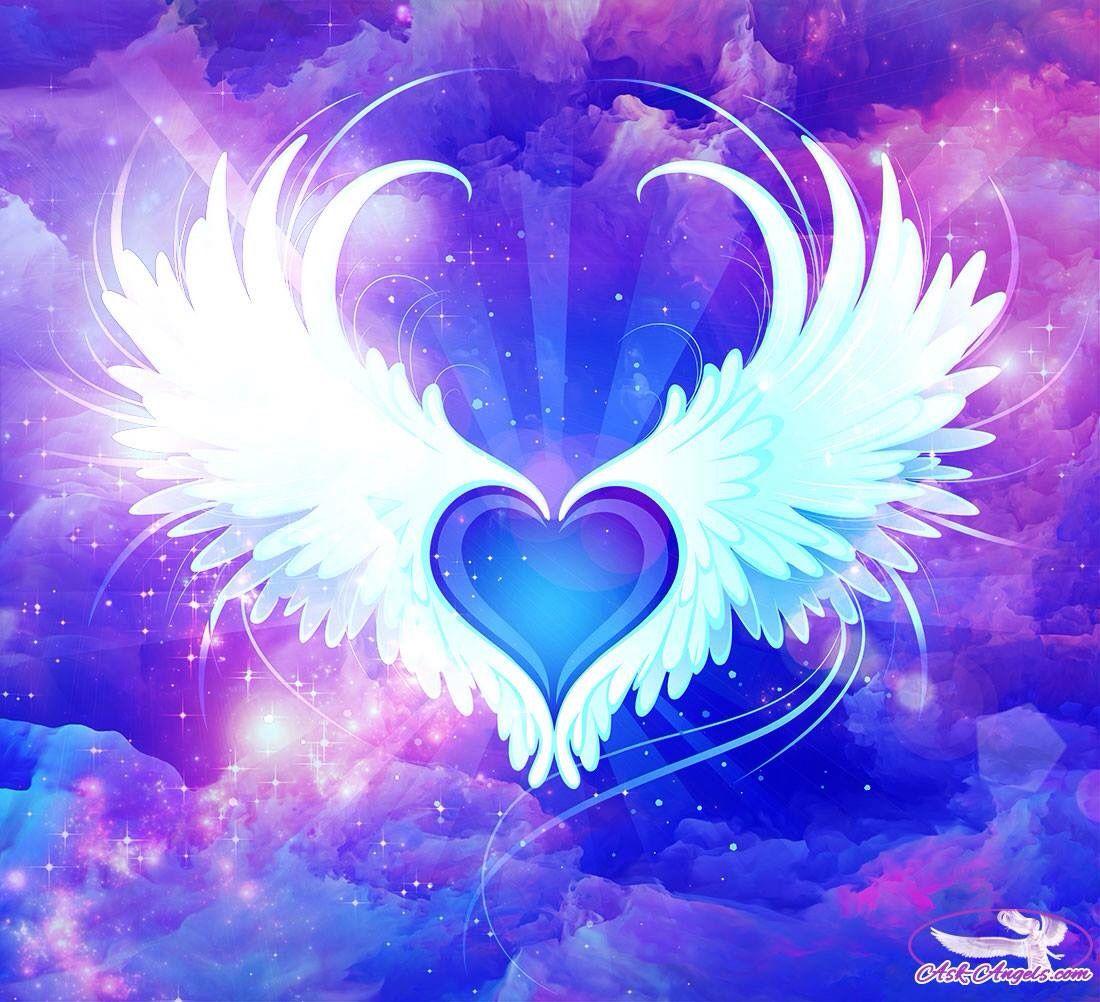 Purple Heart wings. Wings wallpaper, Archangel gabriel, Art