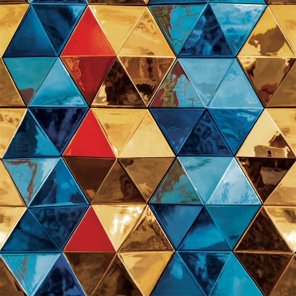 Multicolor Geometric Reflective Wallpaper A19 8P73
