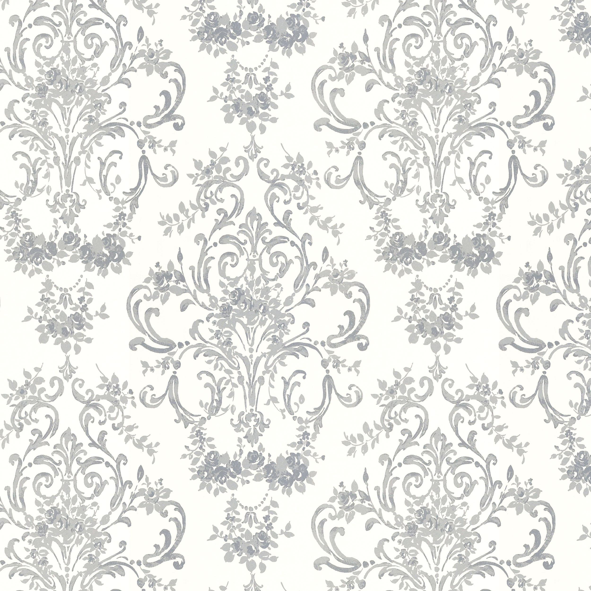 Aston Silver Patterned Wallpaper