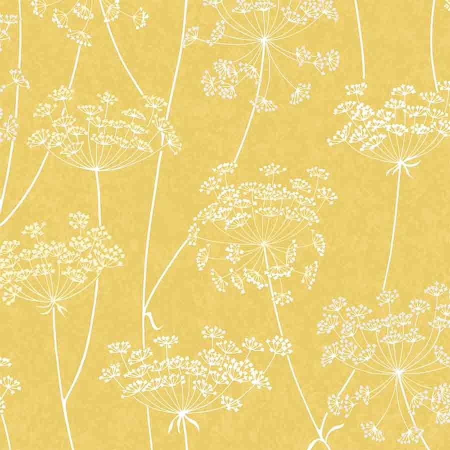 Superfresco Aura Yellow Floral Glitter Wallpaper