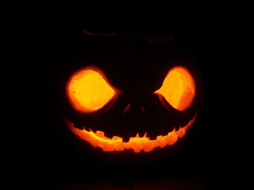 Scary Pumpkin Face Free Halloween Widescreen HD Wallpaper