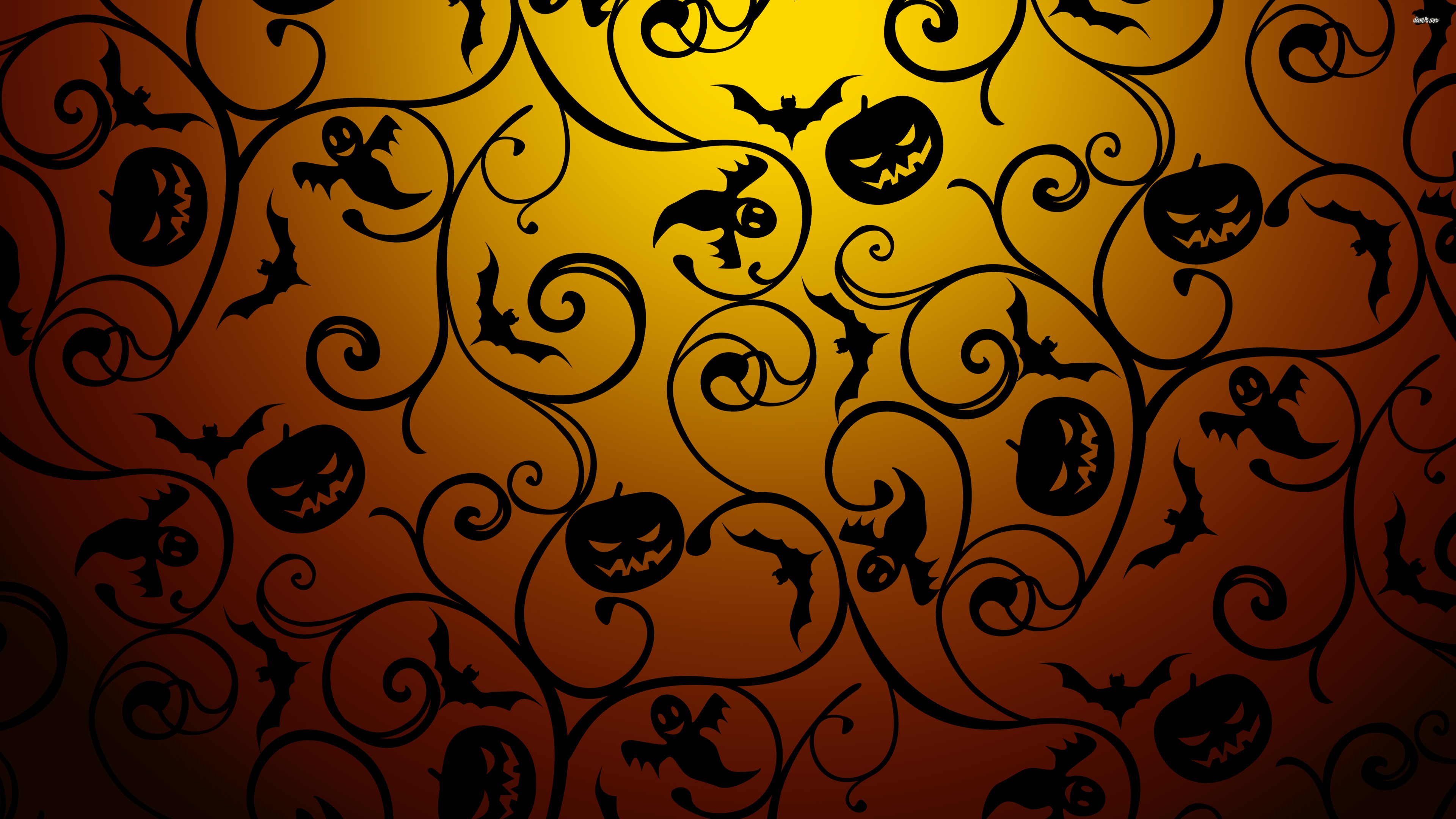 Black Halloween pattern wallpaper wallpaper