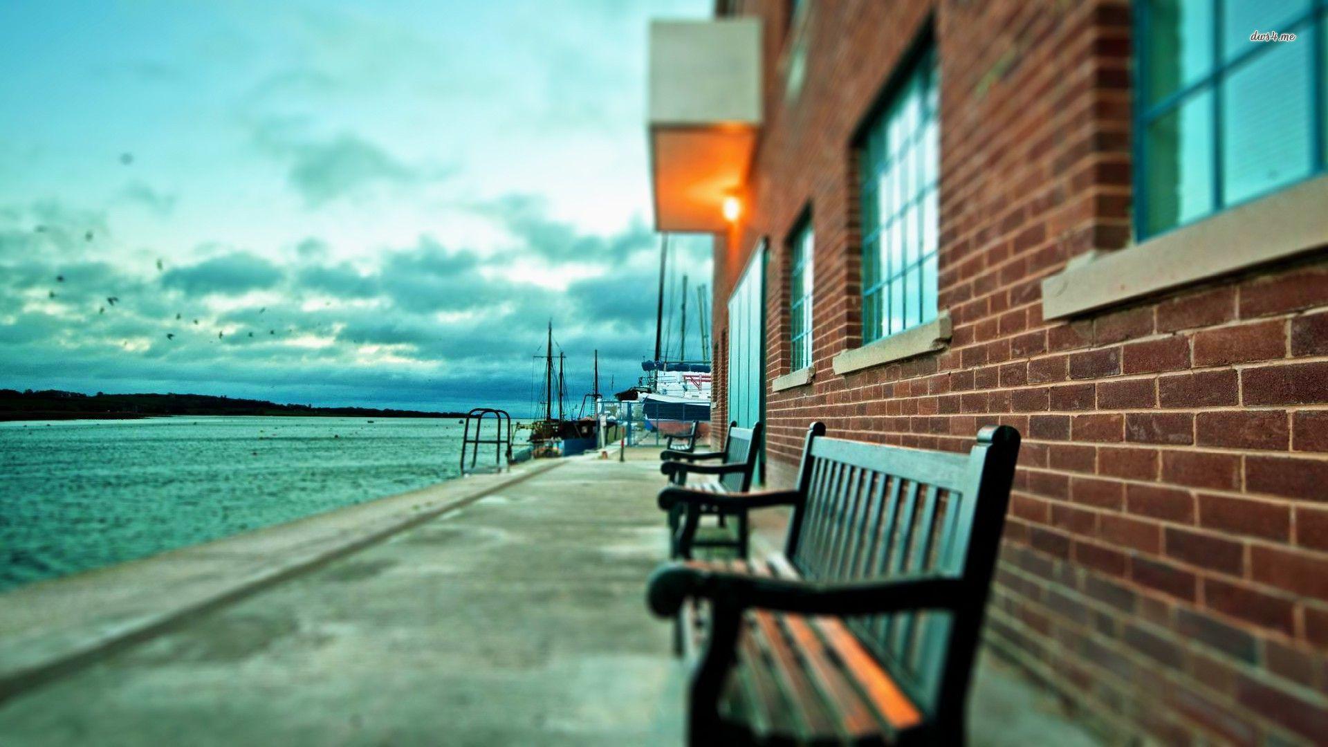 Bench Riverside Wallpapers Wallpaper Cave