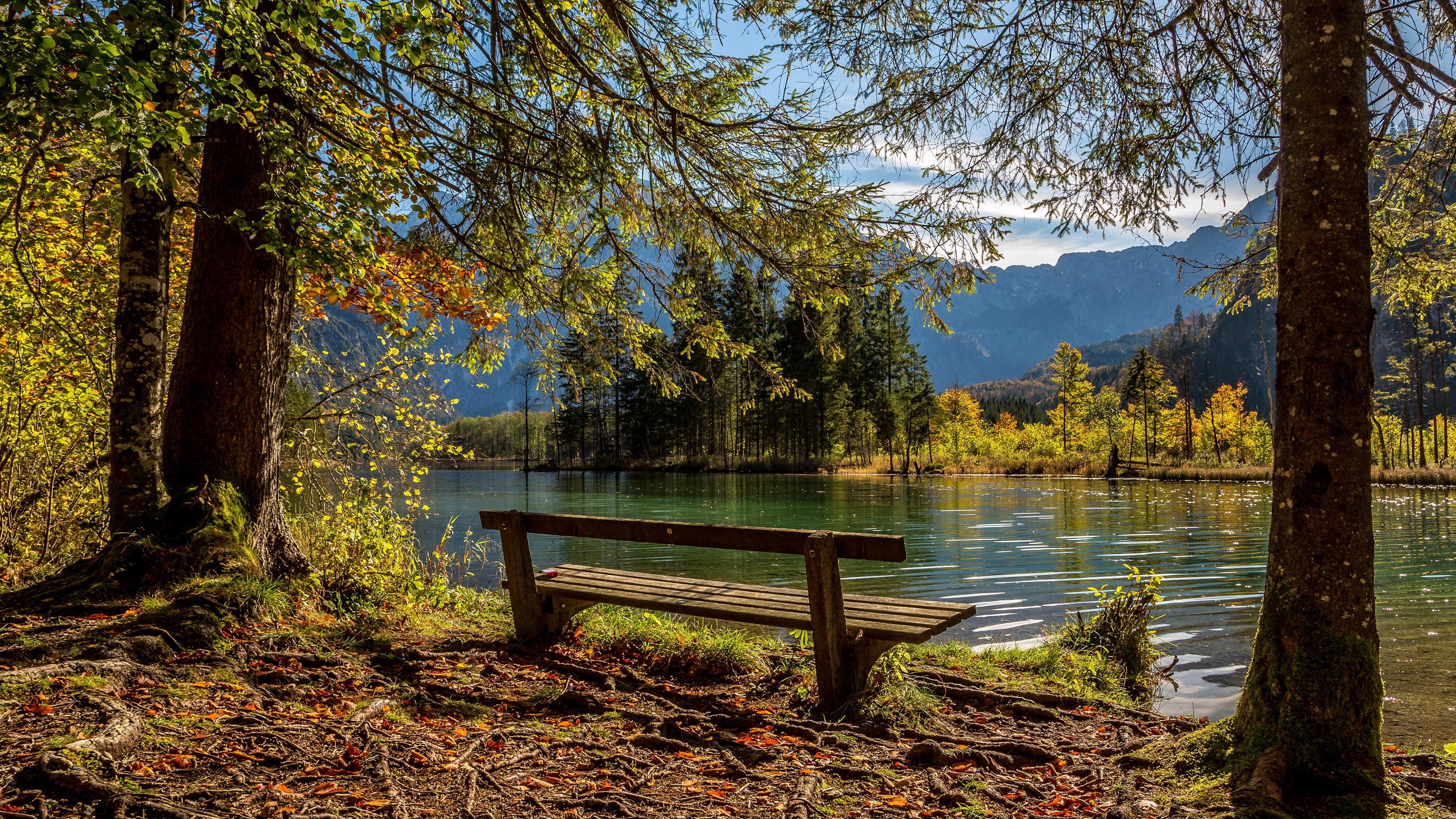 Old Park Bench In Mountain Lake Love39s Photo Album