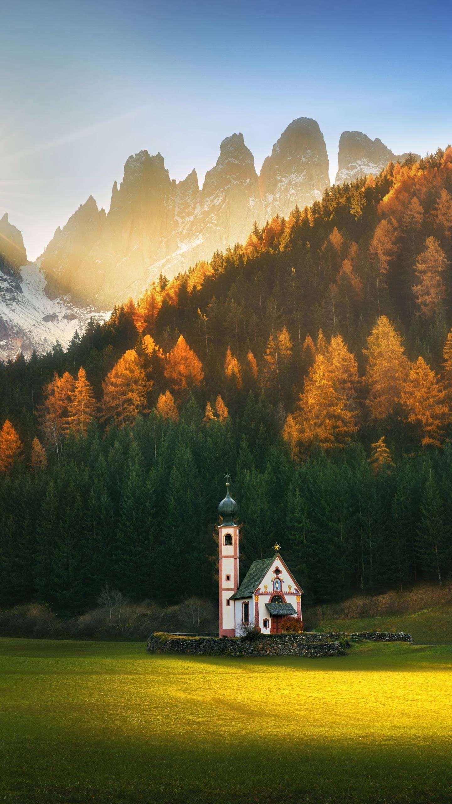 Church in Nature iPhone Wallpaper