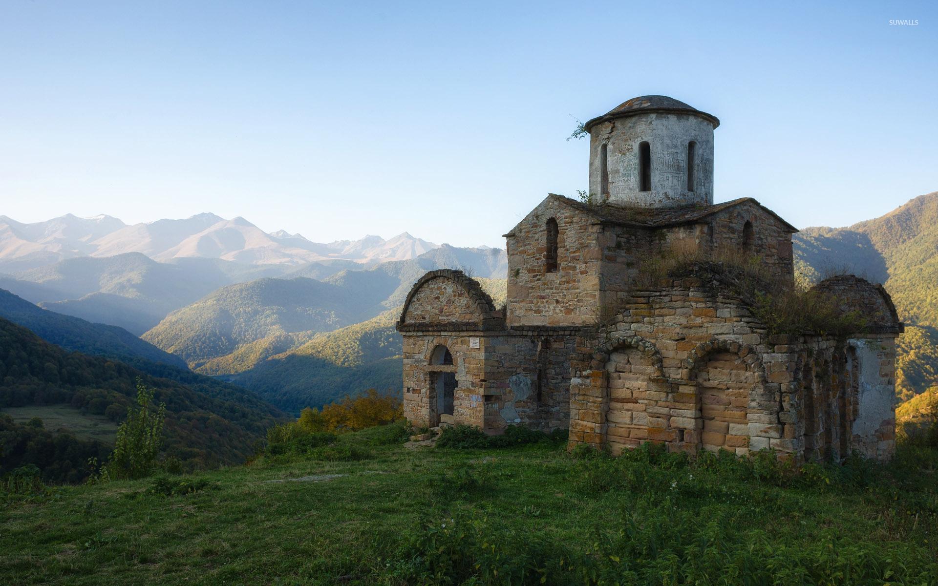 Old church on the cliff wallpaper wallpaper