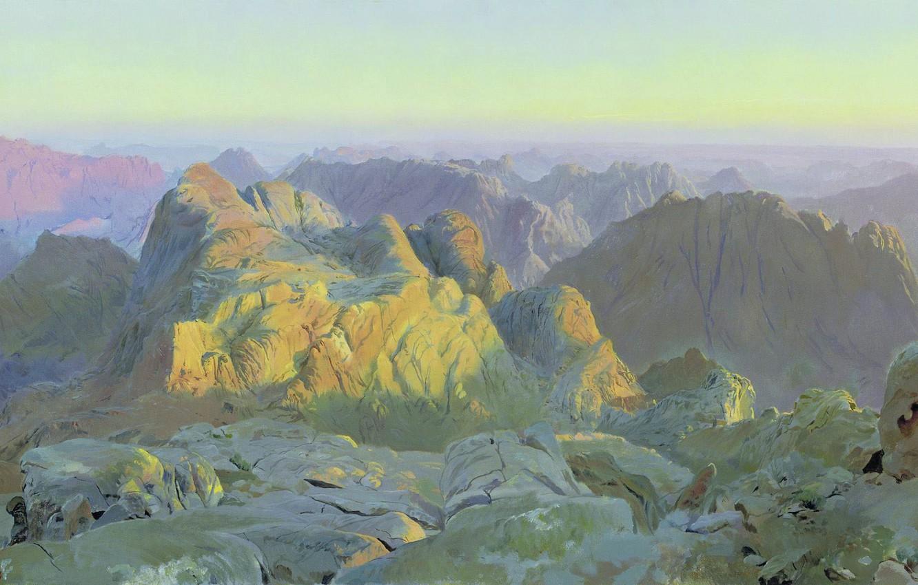 Wallpaper oil, Canvas, Dmitry BULYKIN (b. 1962), Sunrise