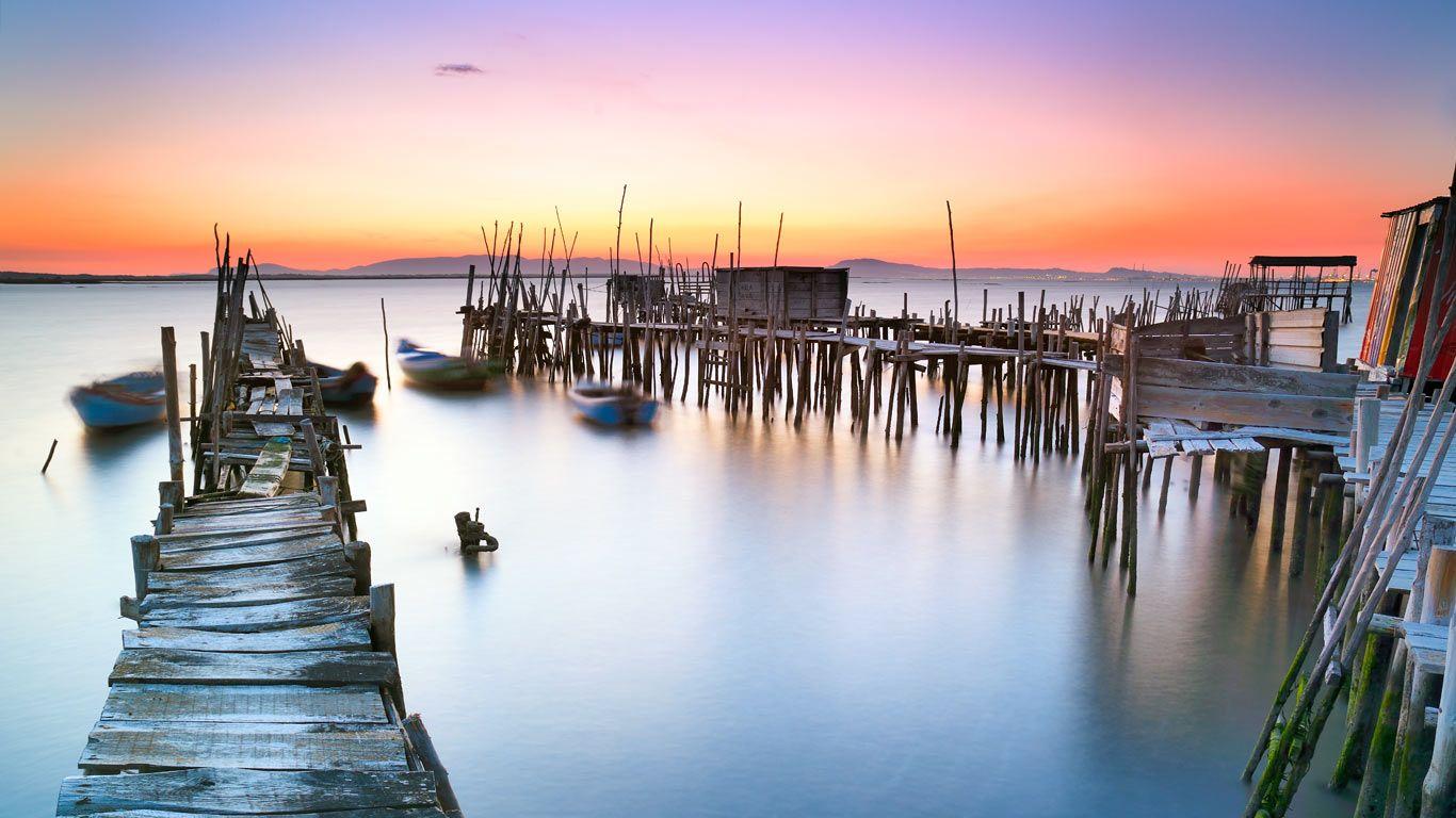 Fishing docks on the Sado Estuary, near Comporta, Portugal