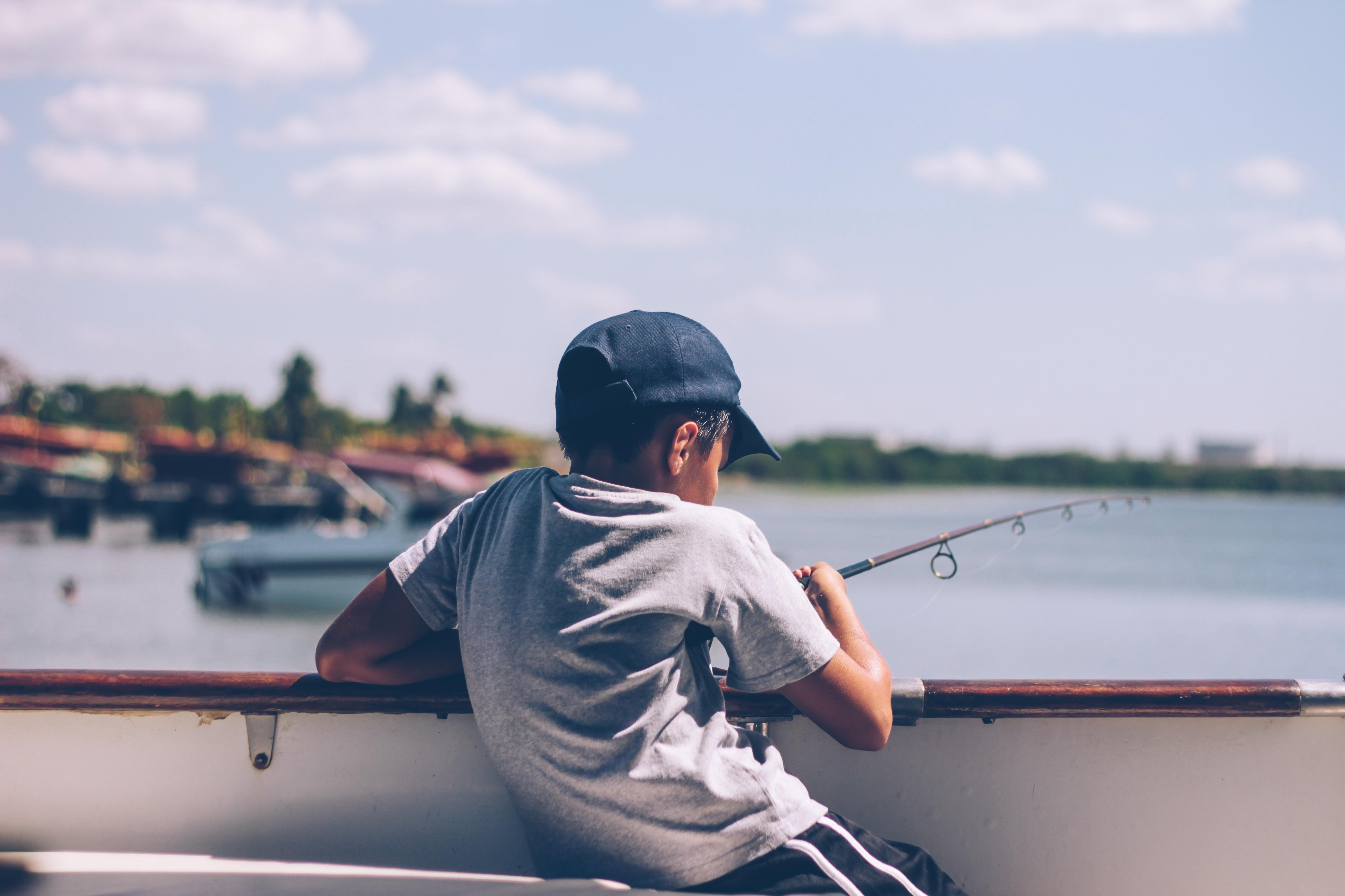 Boy Holding Fishing Rod · Free