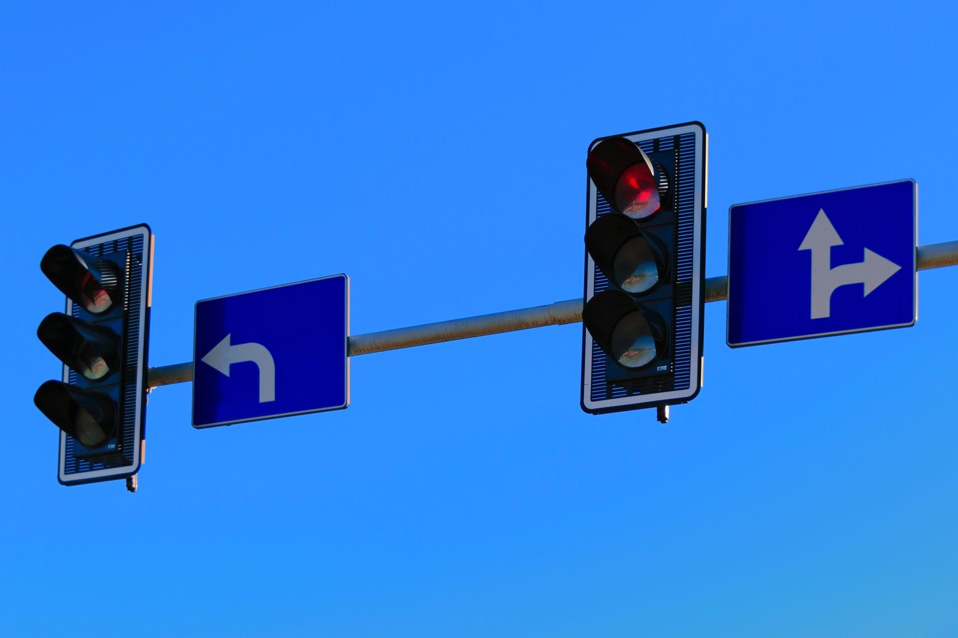 blue, sky, traffic, light, road sign, guidance free image