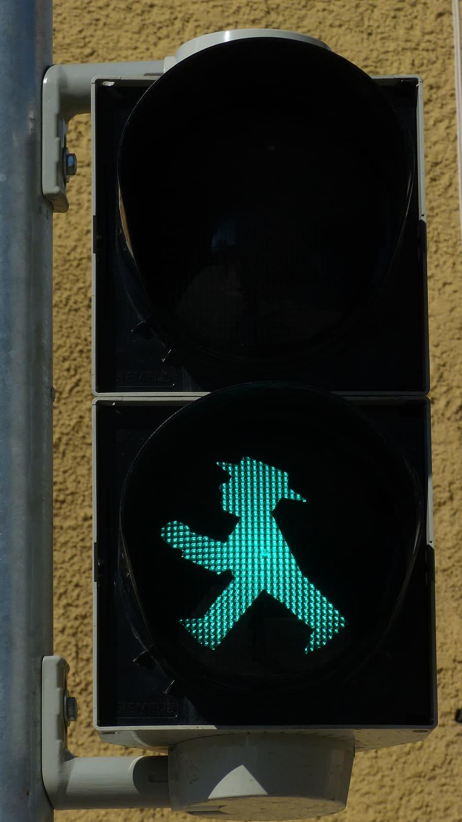 HD wallpaper: little green man, traffic lights, footbridge
