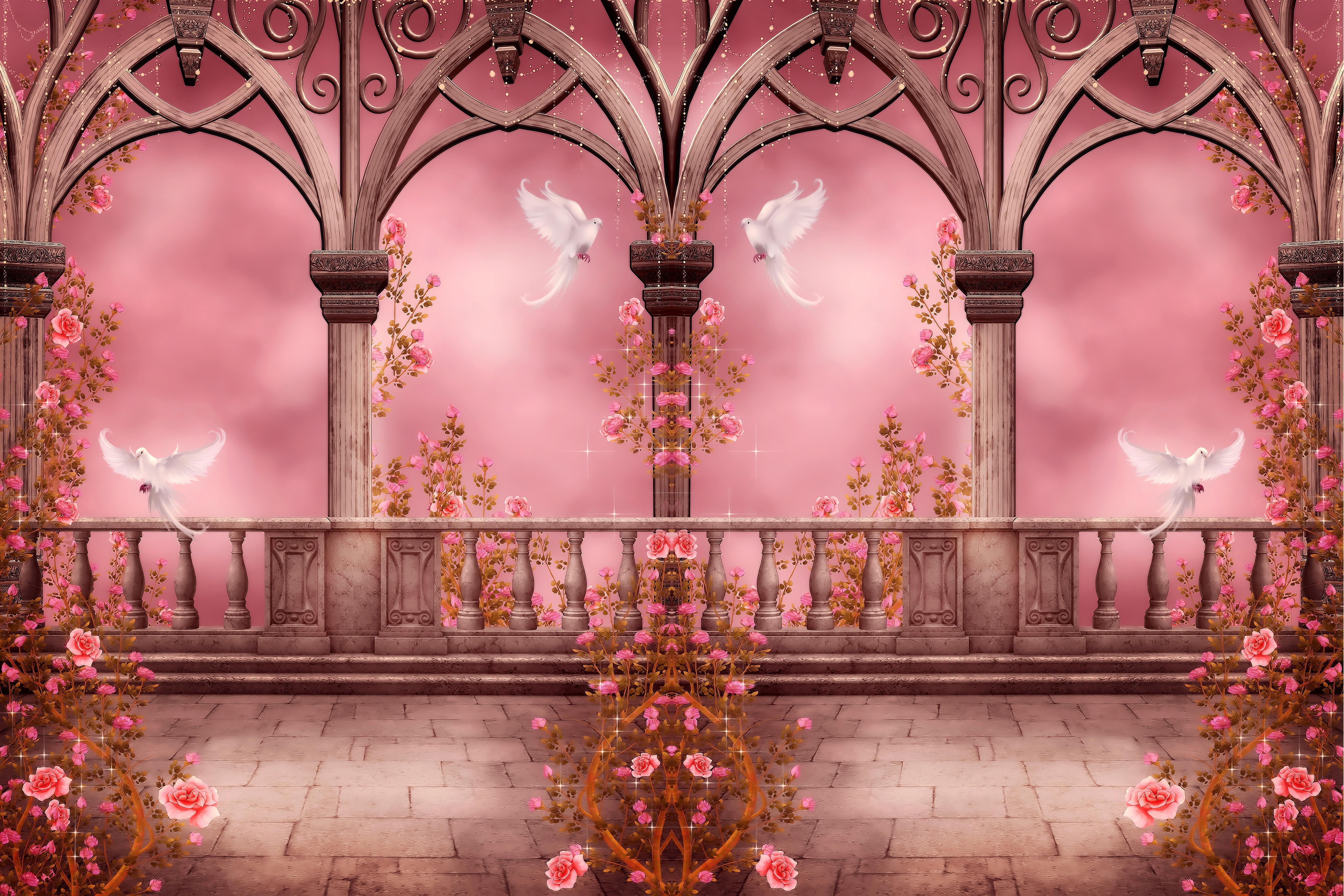 Pink Rose Fantasy 4k Ultra HD Wallpaper