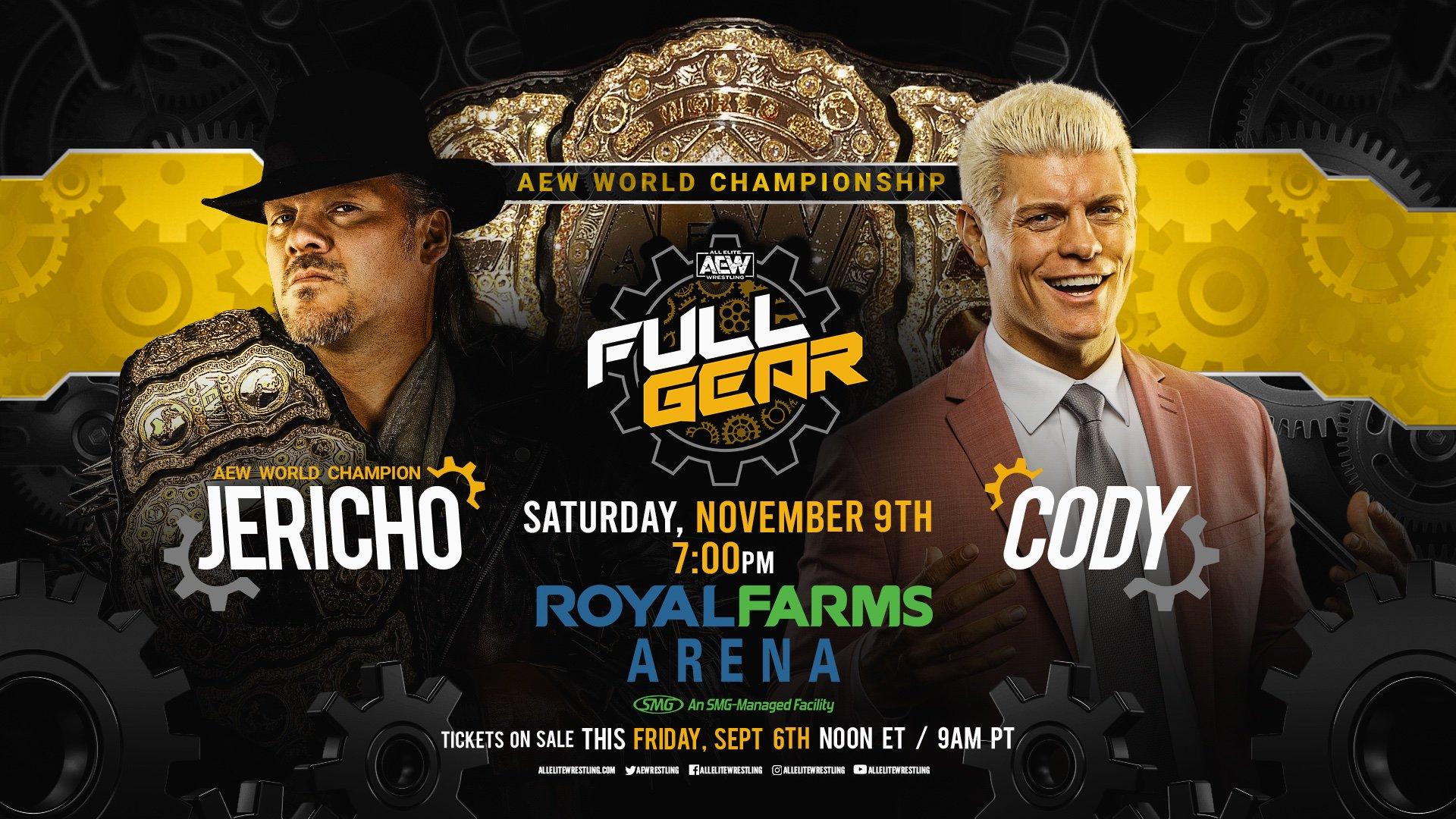 Chris Jericho vs. Cody World Championship match announced