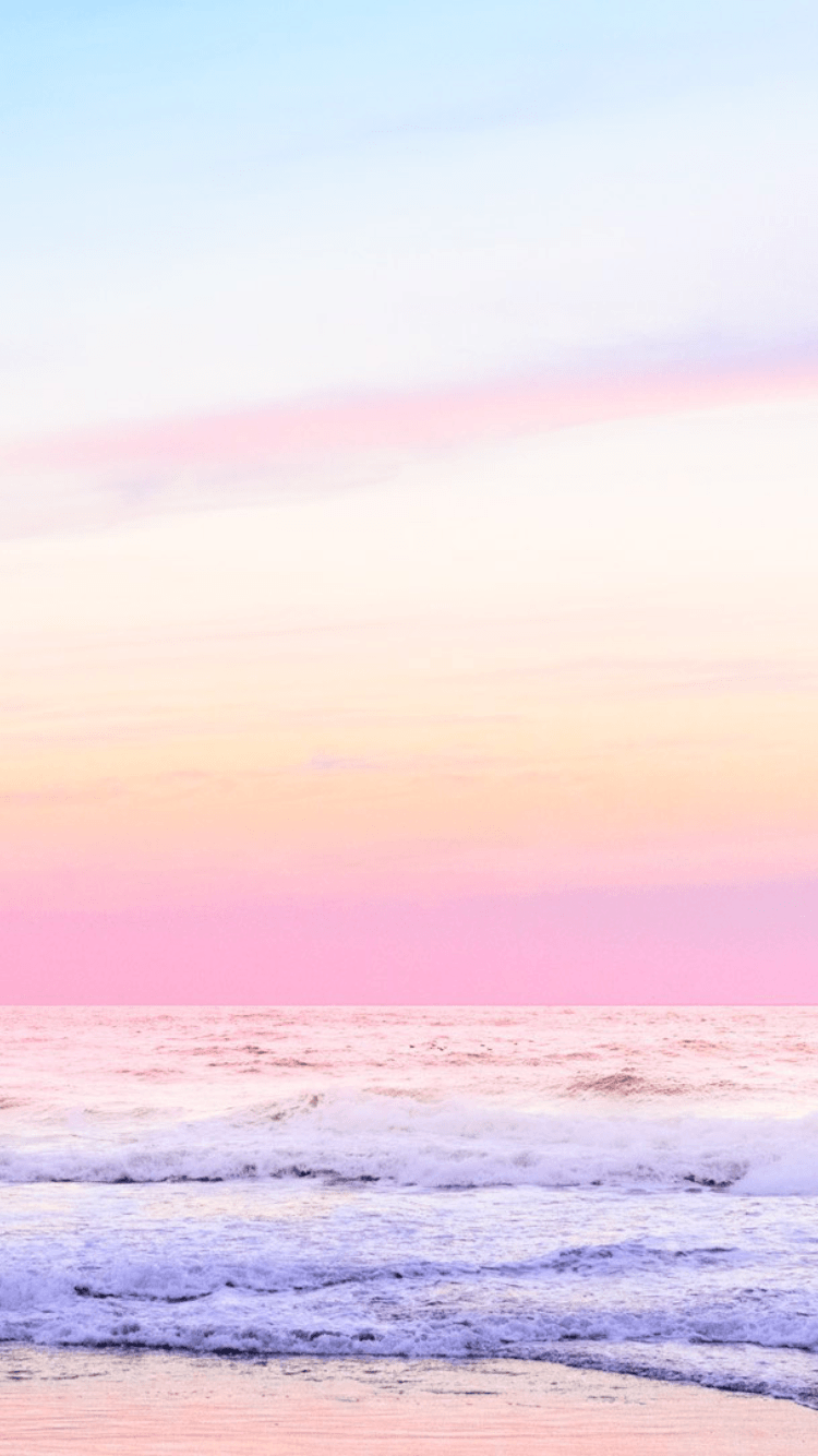 Pink skies with an beach view. Pink wallpaper iphone, iPhone