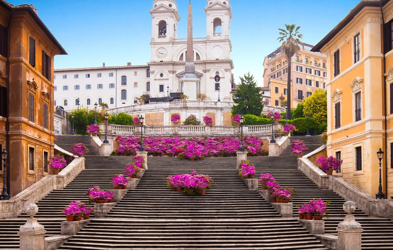 Wallpaper flowers, home, Rome, Italy, stage, Rome, architecture
