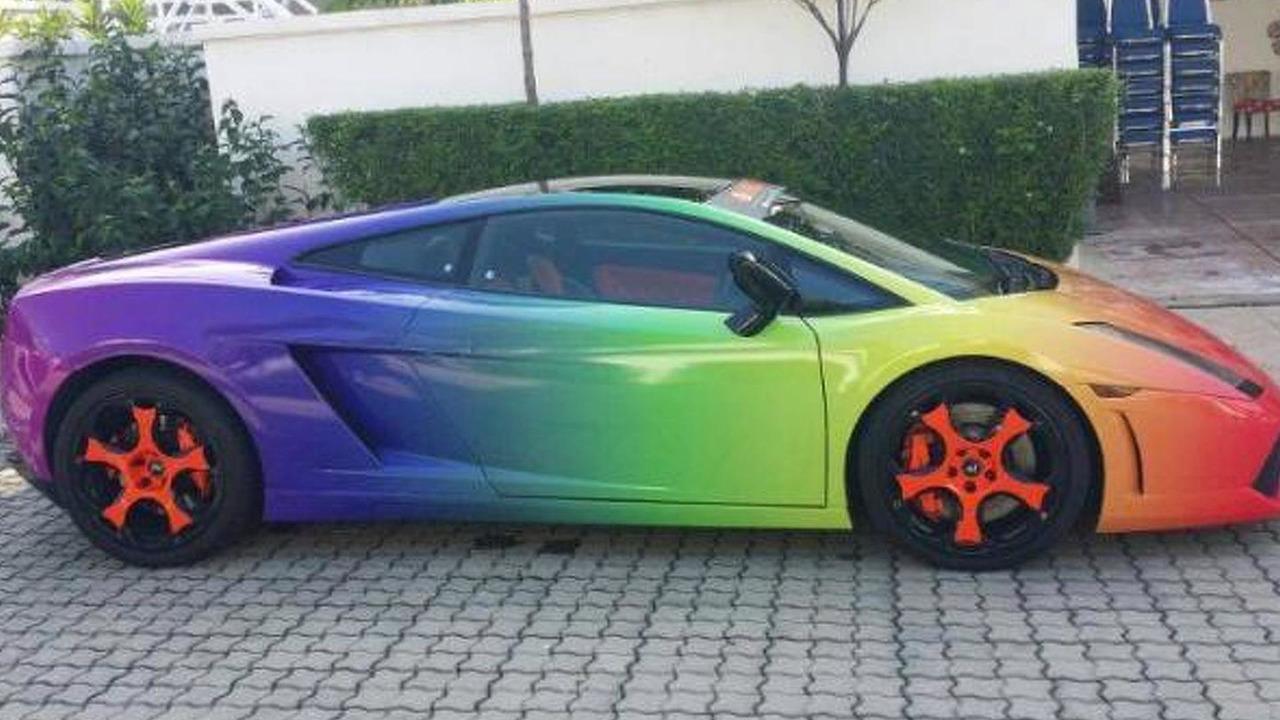 Rainbow Wrapped Lamborghini Gallardo In Malaysia 3 Of 10