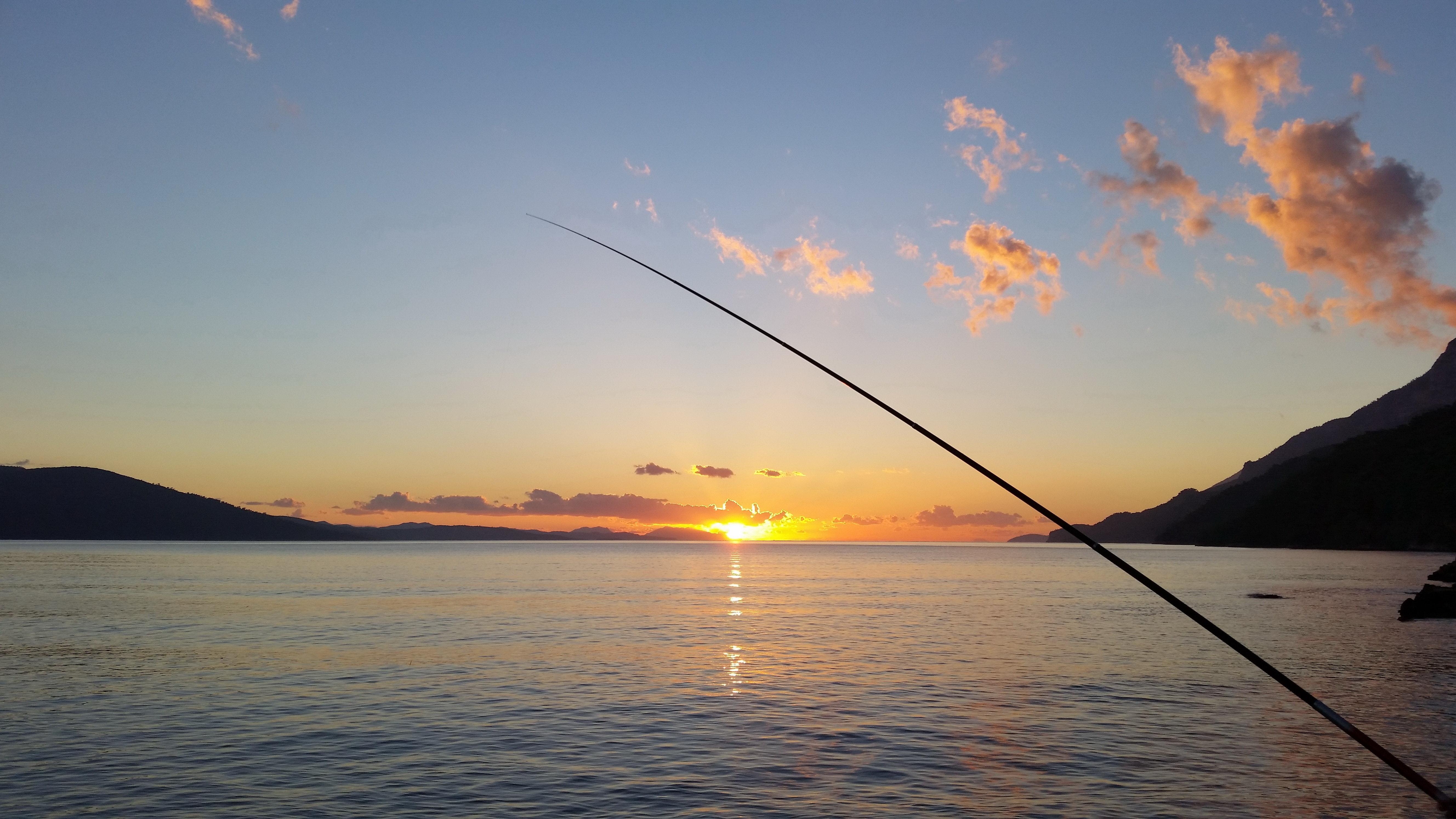 Fishing Rod Near Body of Water during Sunset · Free