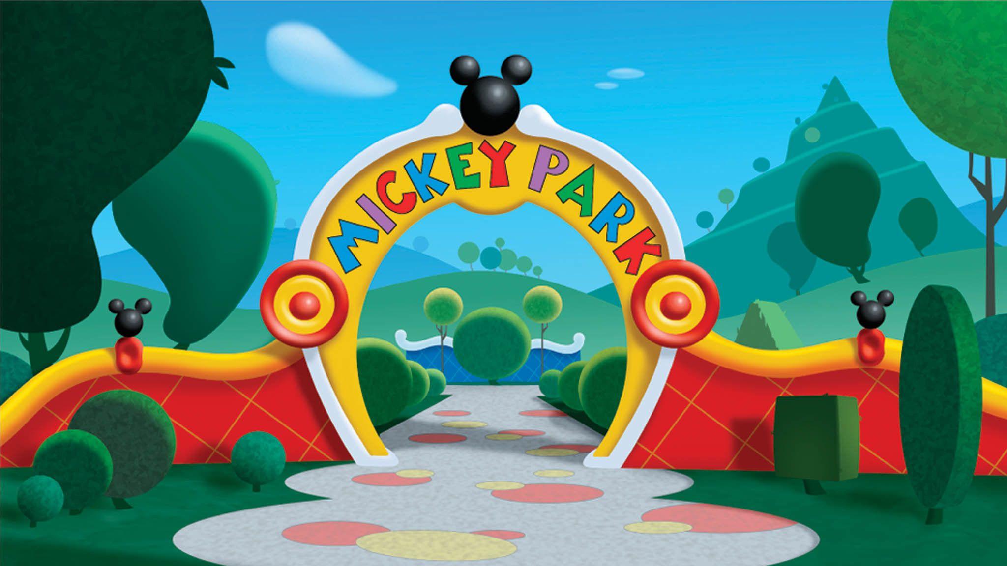 Mickey Mouse Park Cartoon HD Wallpaper. clipart