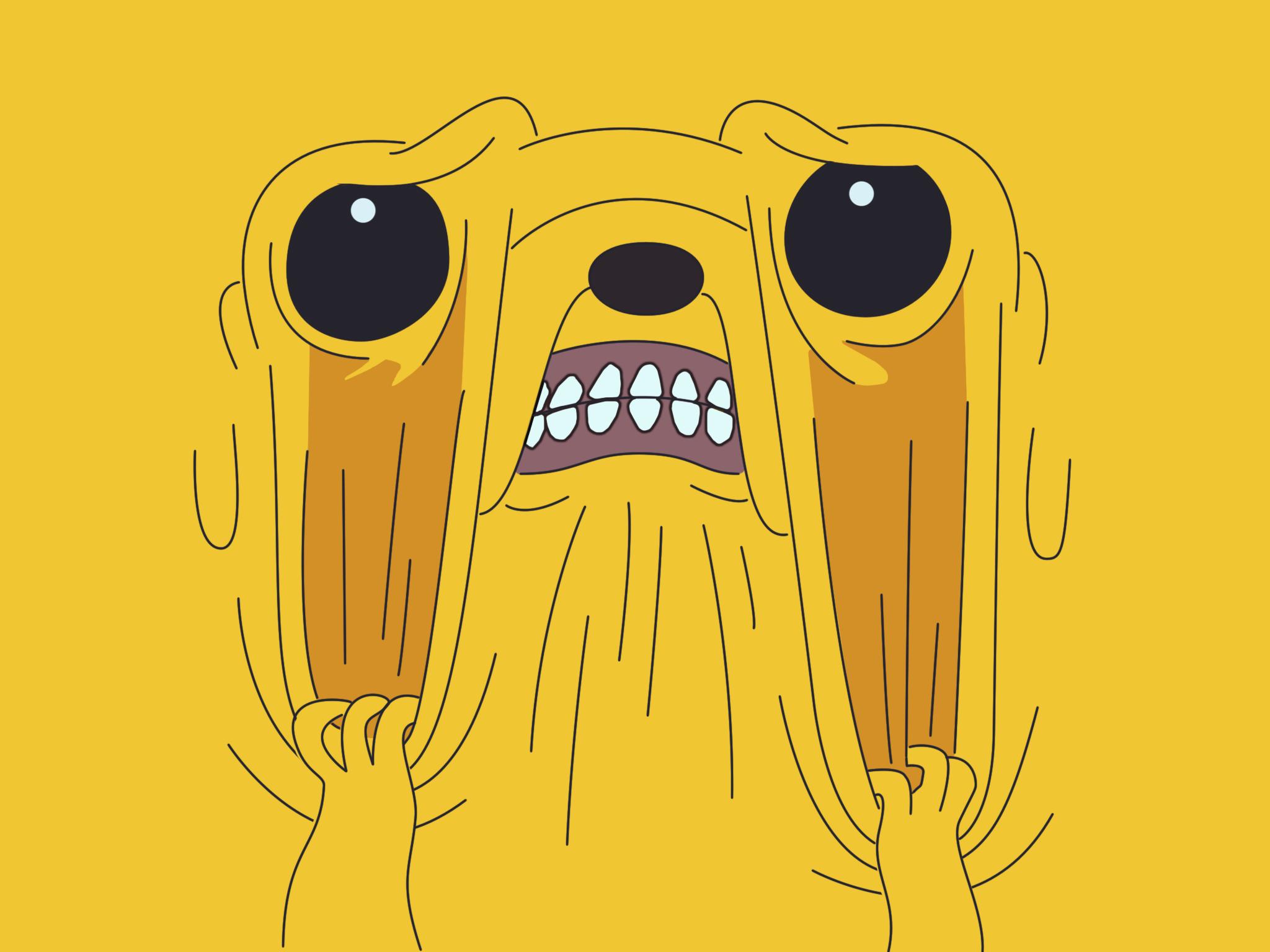 Adventure Time Yellow face cartoon wallpaperx1536