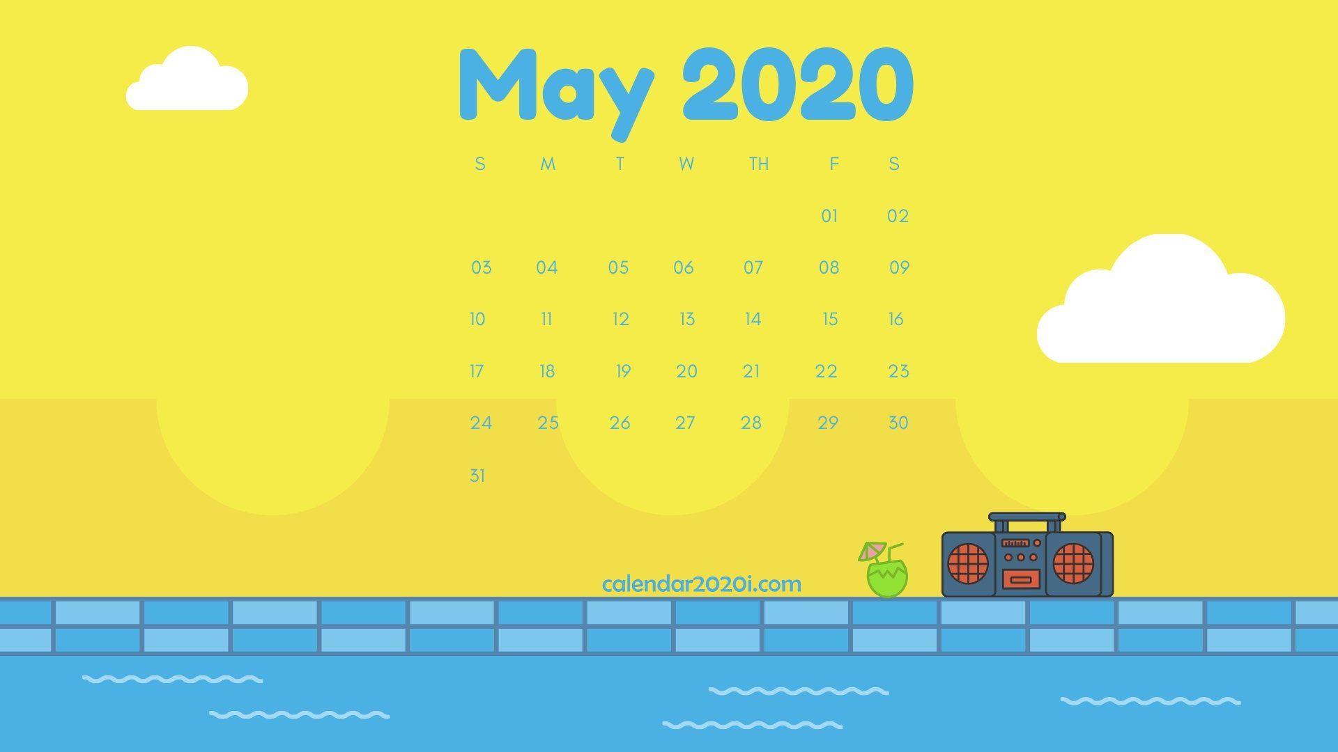 May 2020 Calendar Desktop Wallpaper. Calendar 2020 in 2019