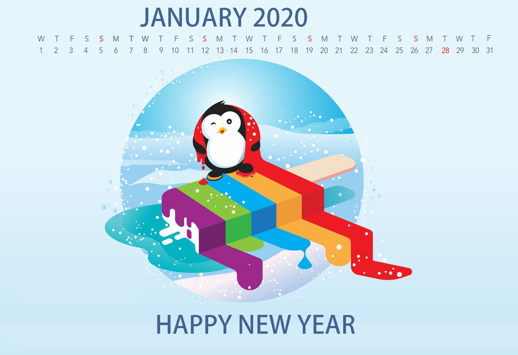 Cute 2020 Desktop Calendar Wallpaper
