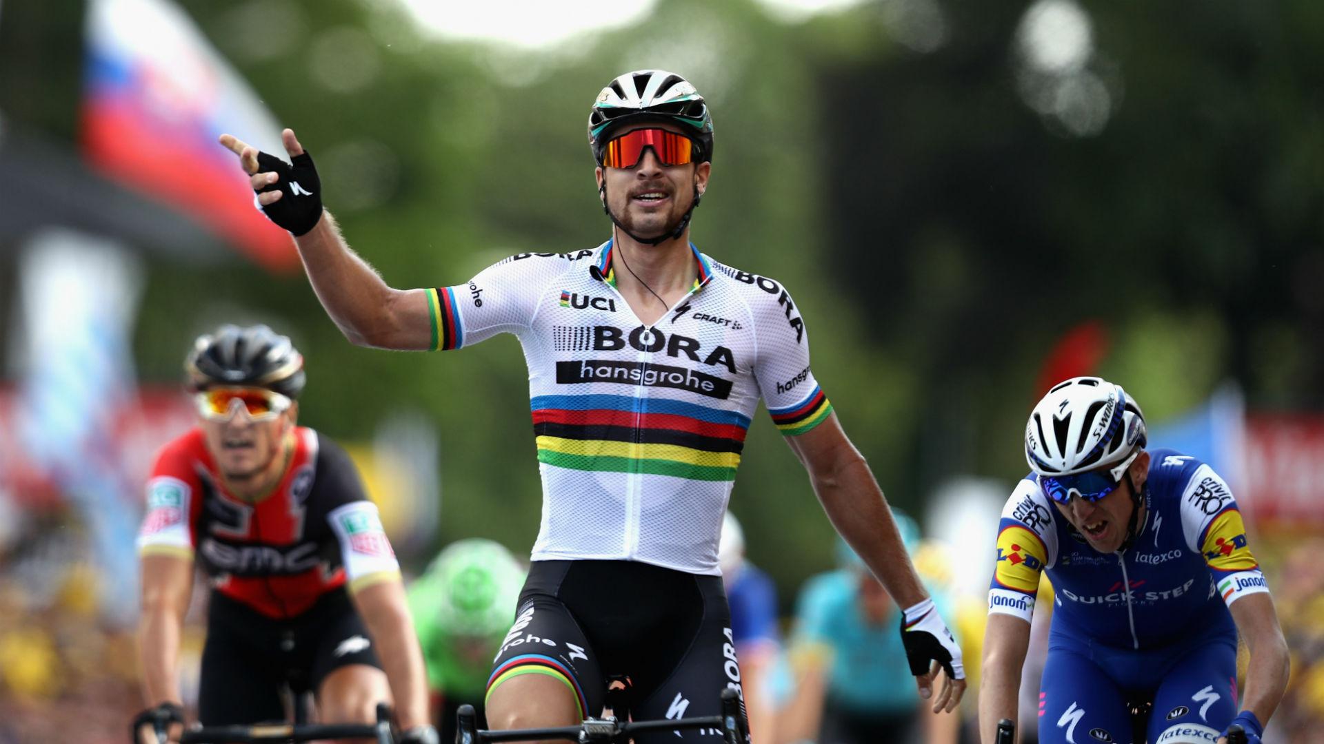 Tour de France: Peter Sagan sprints to stage three win