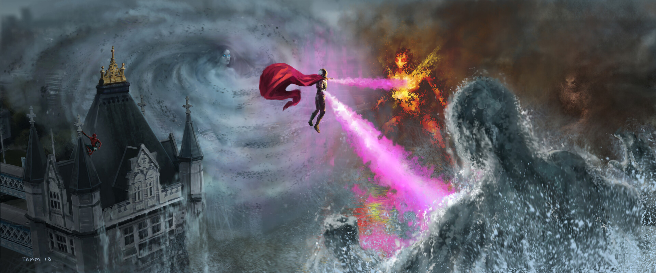 Mysterio vs Elementals Wallpaper, HD Movies 4K Wallpaper