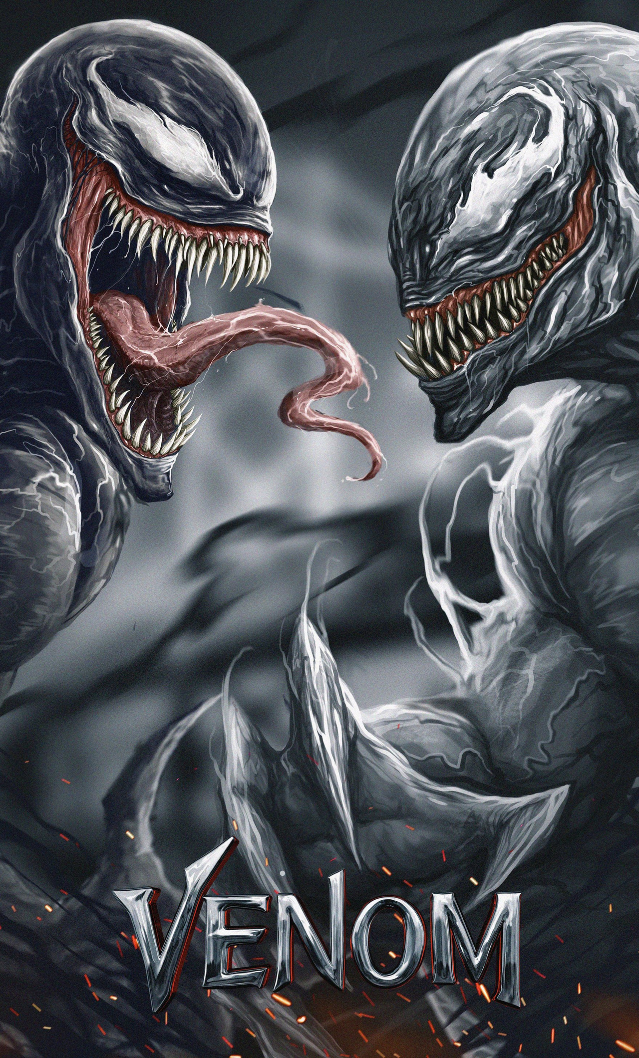 Venom Vs Riot Digital Art iPhone HD 4k