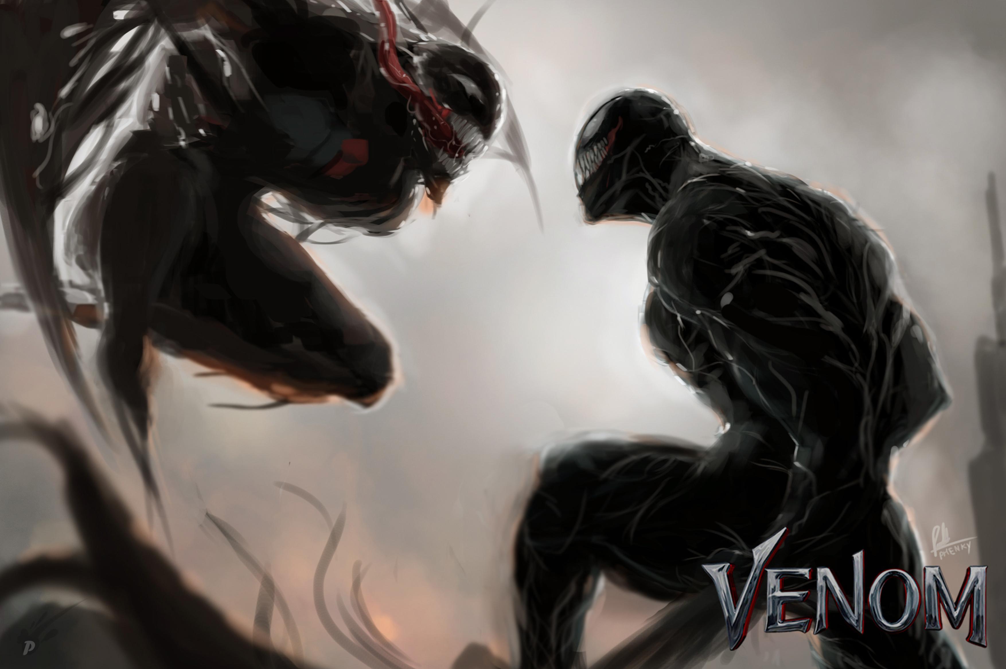 Venom Vs Riot Art, HD Superheroes, 4k Wallpaper, Image