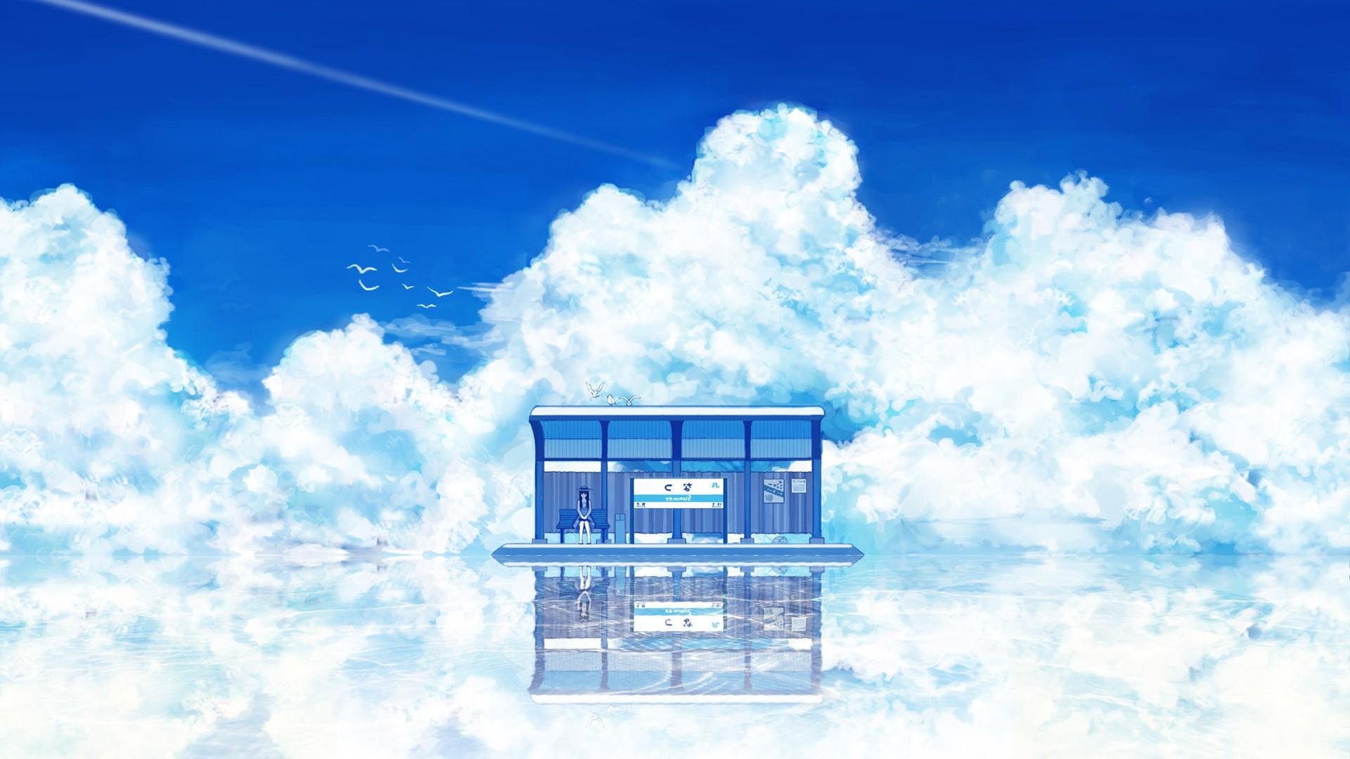anime, Artwork, Fantasy Art, Clouds, Sky Wallpaper HD