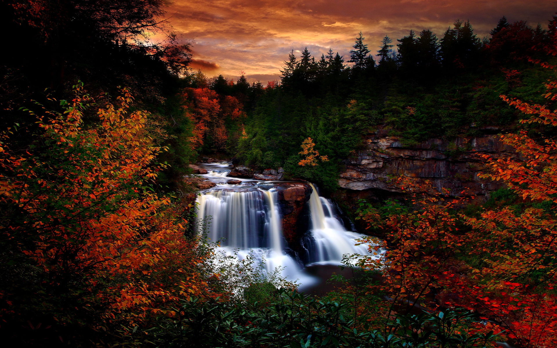 Autumn Sunset Rock Creek Wallpapers Wallpaper Cave