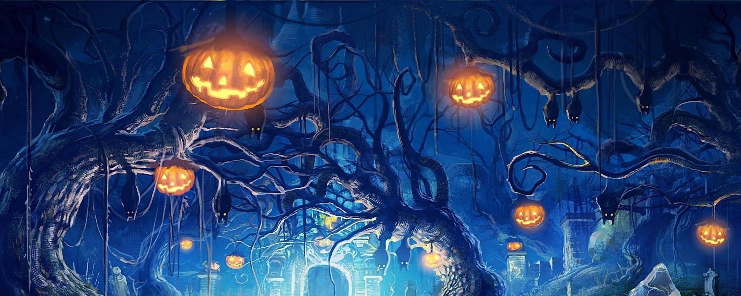 Halloween Dual Monitor Wallpaper Free Halloween Dual