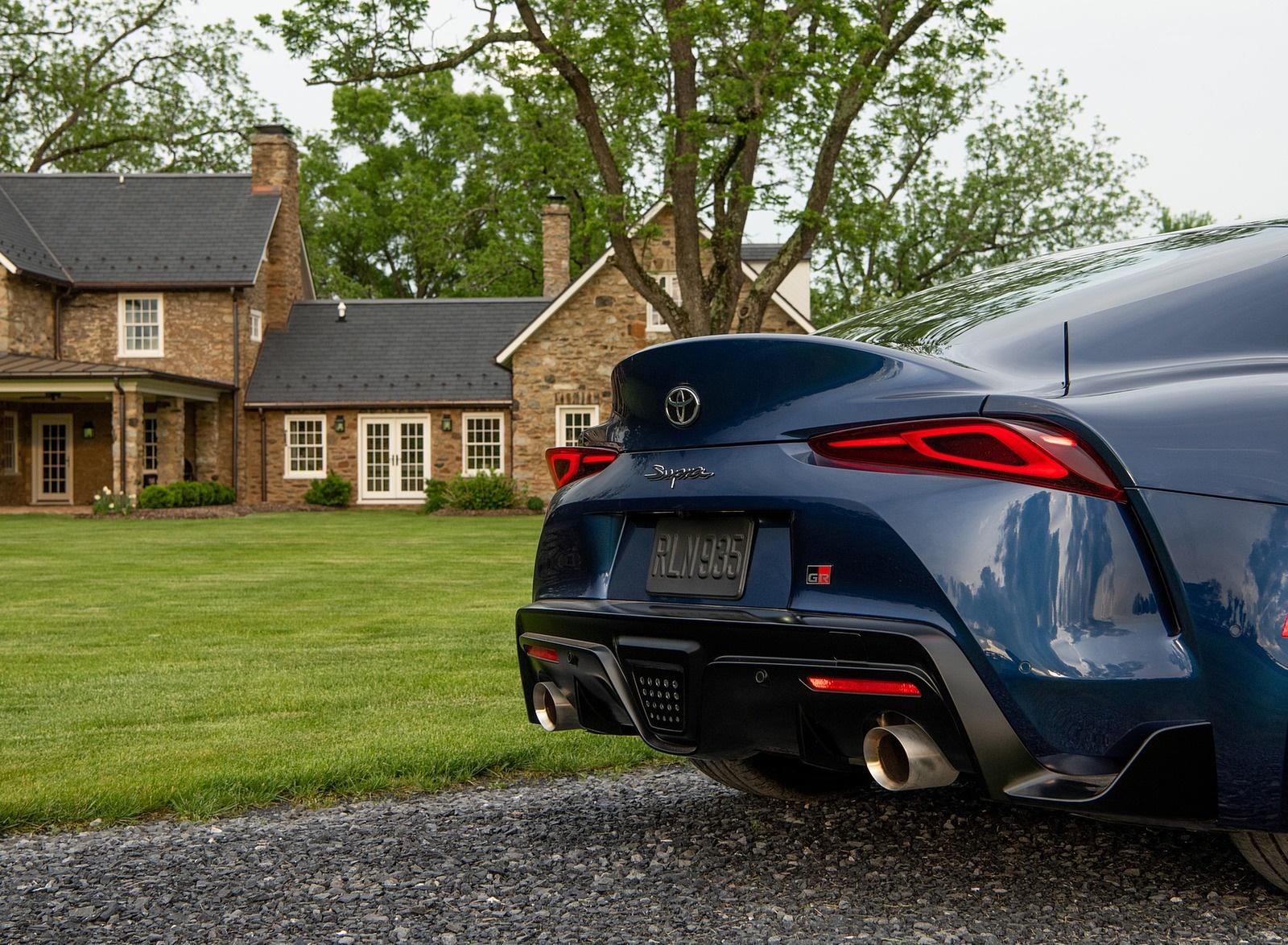 Toyota Supra (Color: Downshift Blue) Spoiler Wallpaper