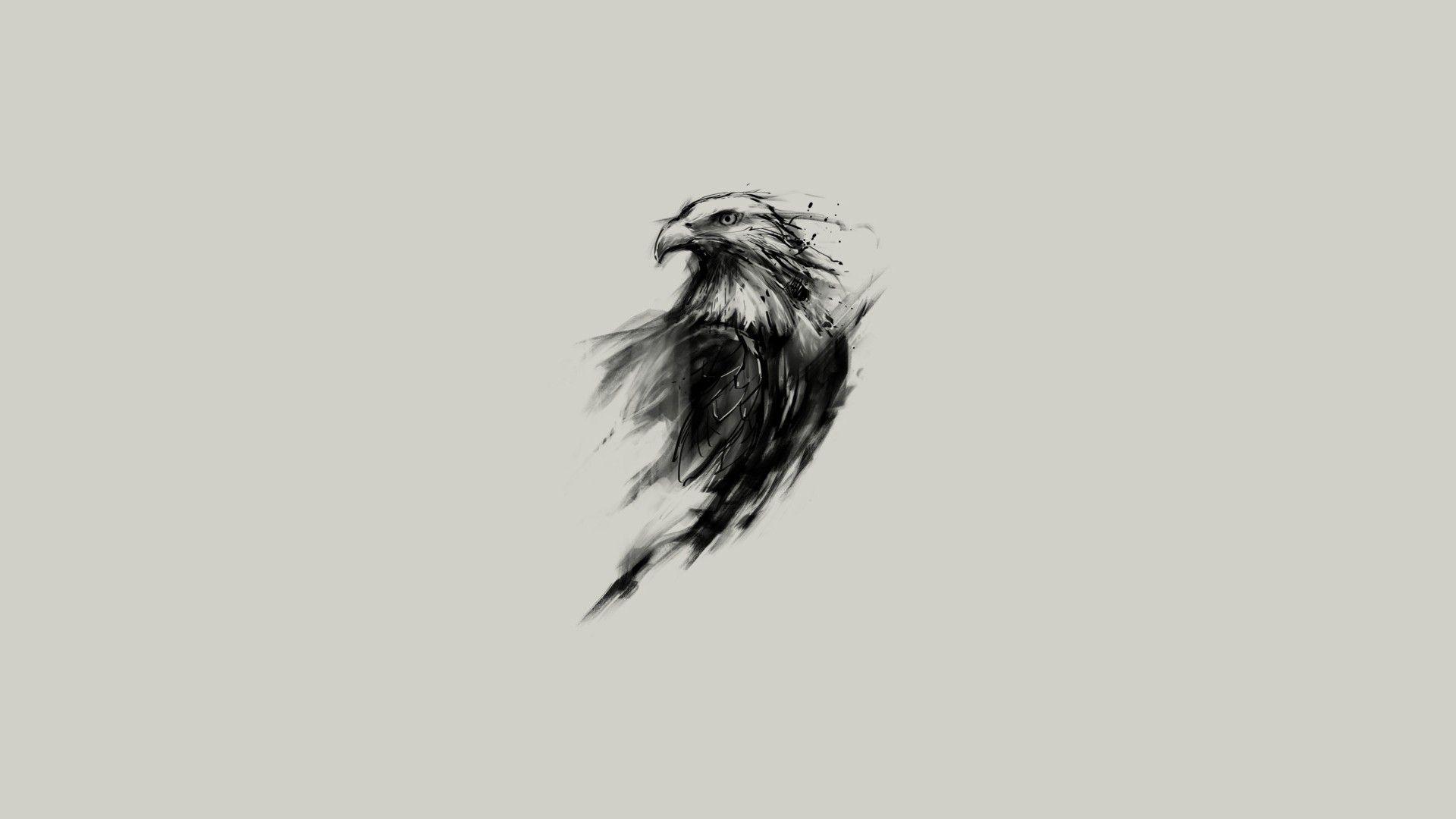 eagle, #bald eagle, #birds, #simple background, #sketches, #monochrome, #animals, #simple, #artwork, #digital. Eagle wallpaper, Abstract wallpaper, Eagle sketch