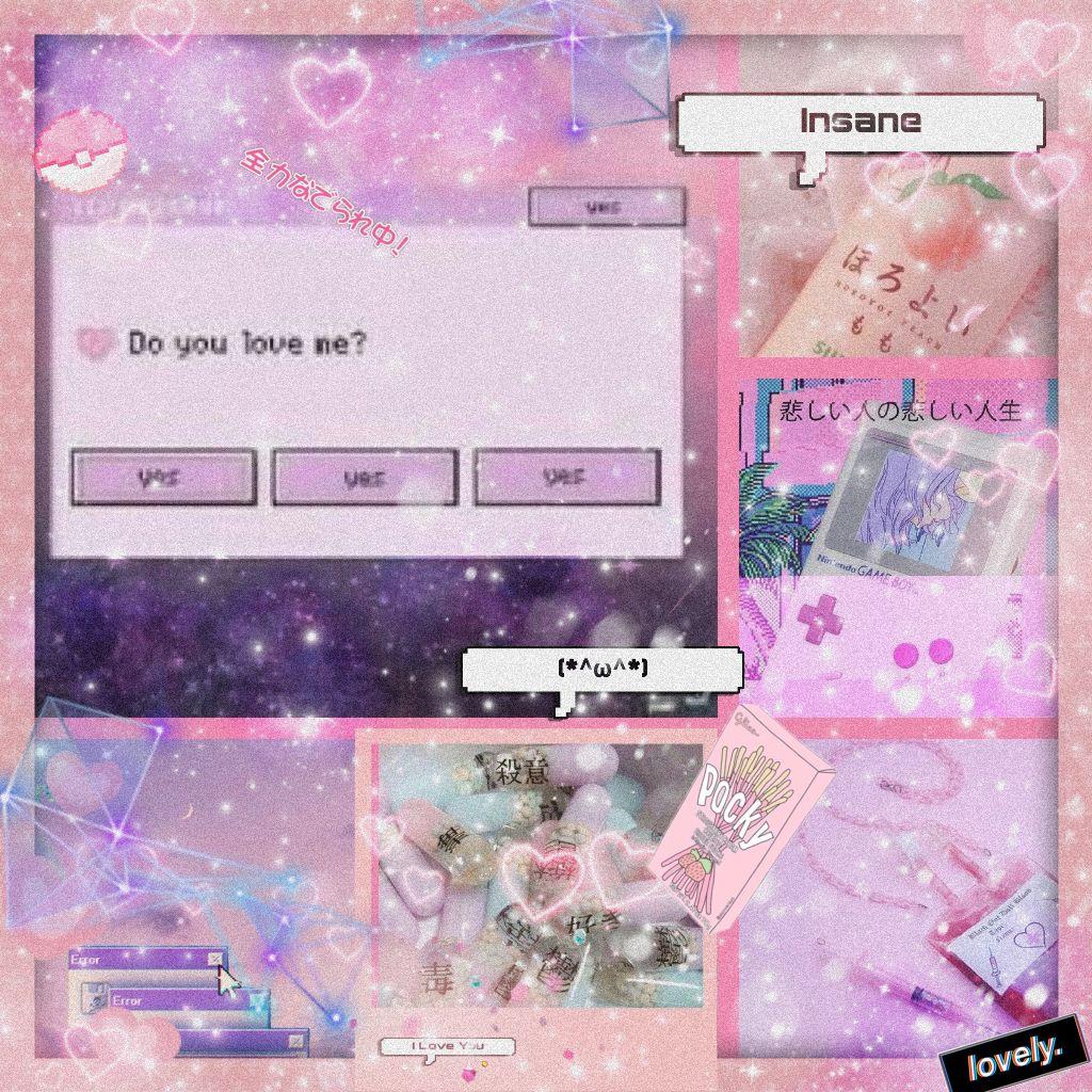 anime kawaii japan wallpaper weeboo aesthetic pink