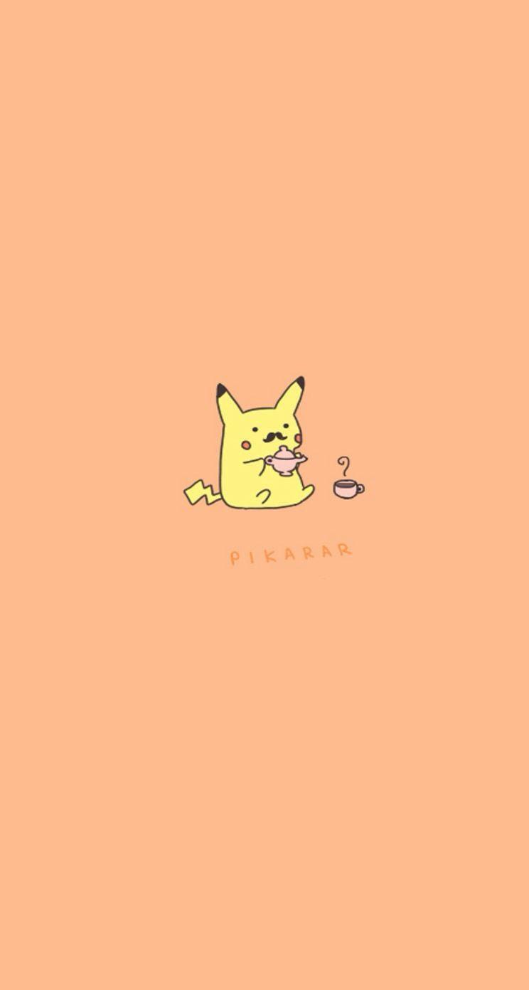 Pikachu Tea time // Tap to see more Pikachu iPhone